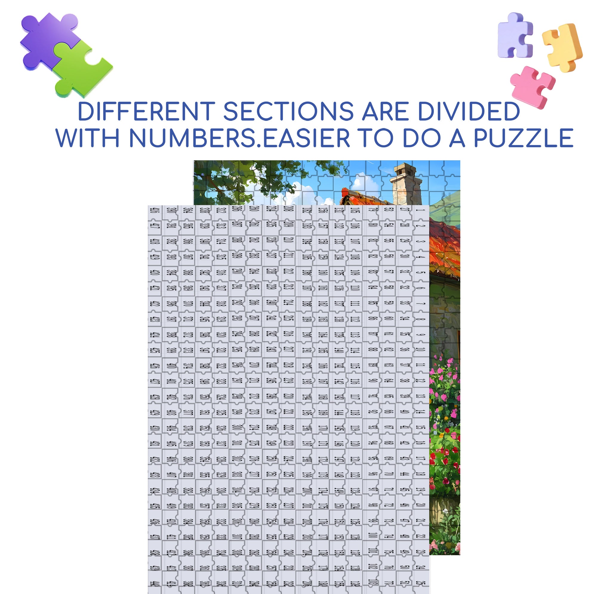 Country Cottage 500pcs/1000pcs Jigsaw Puzzle, Scratch-Resistant, Paper Material, Interactive Family Game & Brain-Boosting DIY Decor, Perfect for Halloween, Christmas & New Year Gifts, Family Puzzle Game