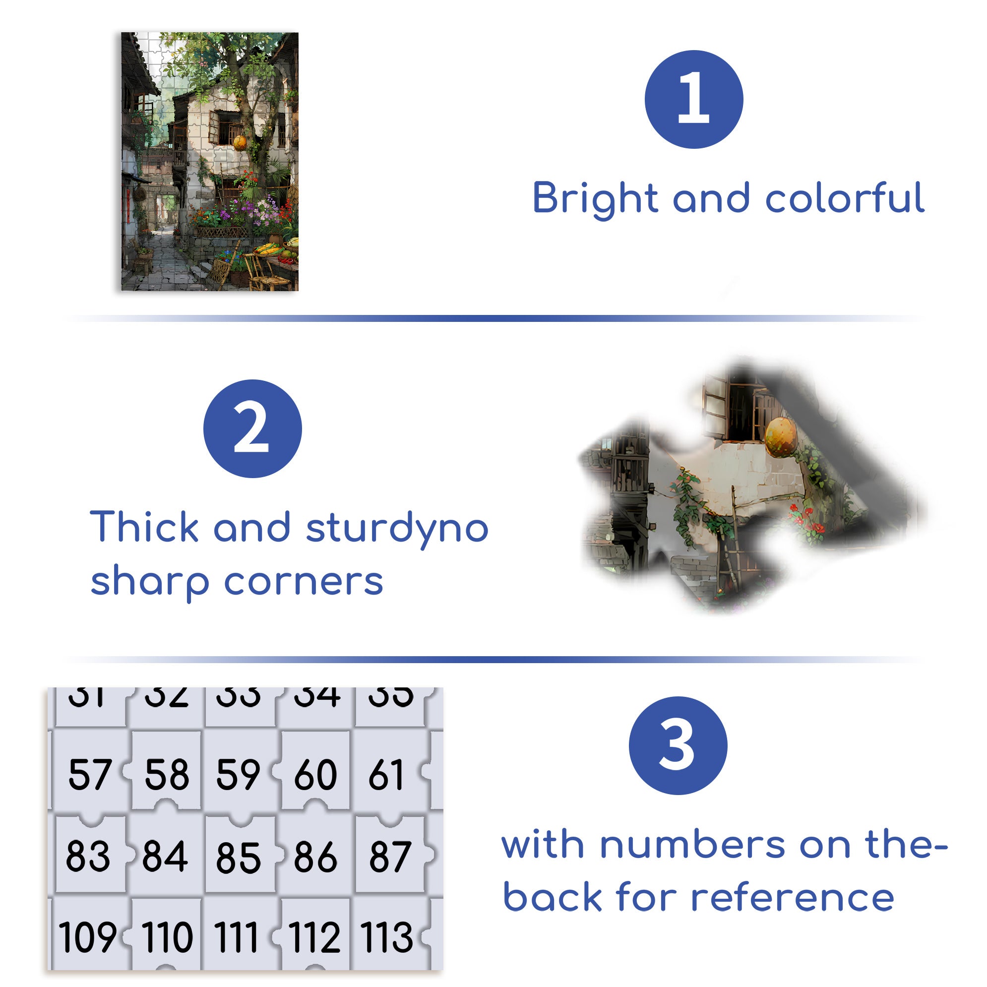 Courtyard 500pcs/1000pcs Jigsaw Puzzle, Scratch-Resistant, Paper Material, Interactive Family Game & Brain-Boosting DIY Decor, Perfect for Halloween, Christmas & New Year Gifts, Family Puzzle Game