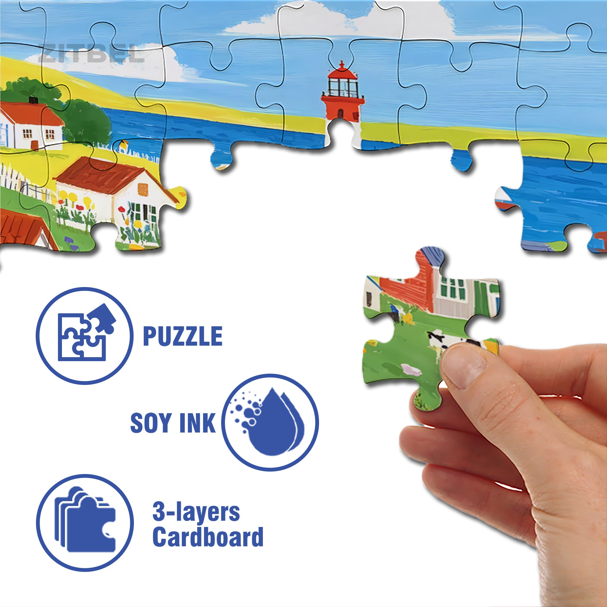 Cow 500pcs/1000pcs Jigsaw Puzzle, Scratch-Resistant, Paper Material, Interactive Family Game & Brain-Boosting DIY Decor, Perfect for Halloween, Christmas & New Year Gifts, Family Puzzle Game