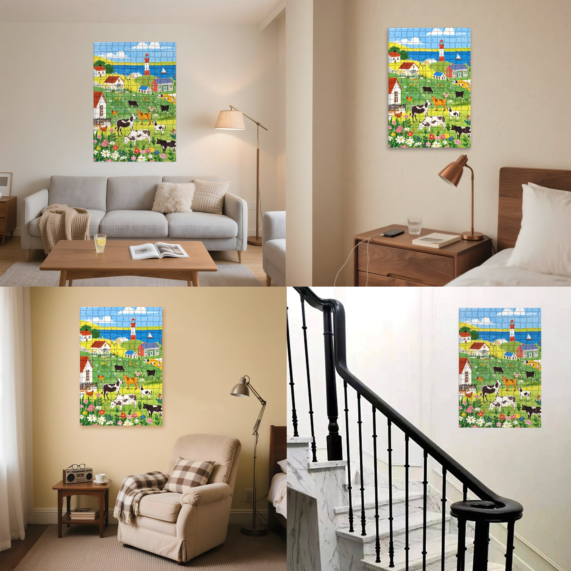 Cow 500pcs/1000pcs Jigsaw Puzzle, Scratch-Resistant, Paper Material, Interactive Family Game & Brain-Boosting DIY Decor, Perfect for Halloween, Christmas & New Year Gifts, Family Puzzle Game