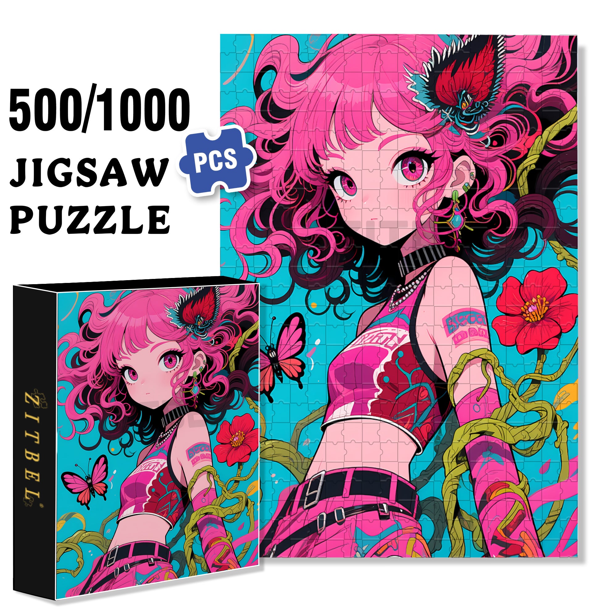 Fashion 500pcs/1000pcs Jigsaw Puzzle, Scratch-Resistant, Paper Material, Interactive Family Game & Brain-Boosting DIY Decor, Perfect for Halloween, Christmas & New Year Gifts, Family Puzzle Game