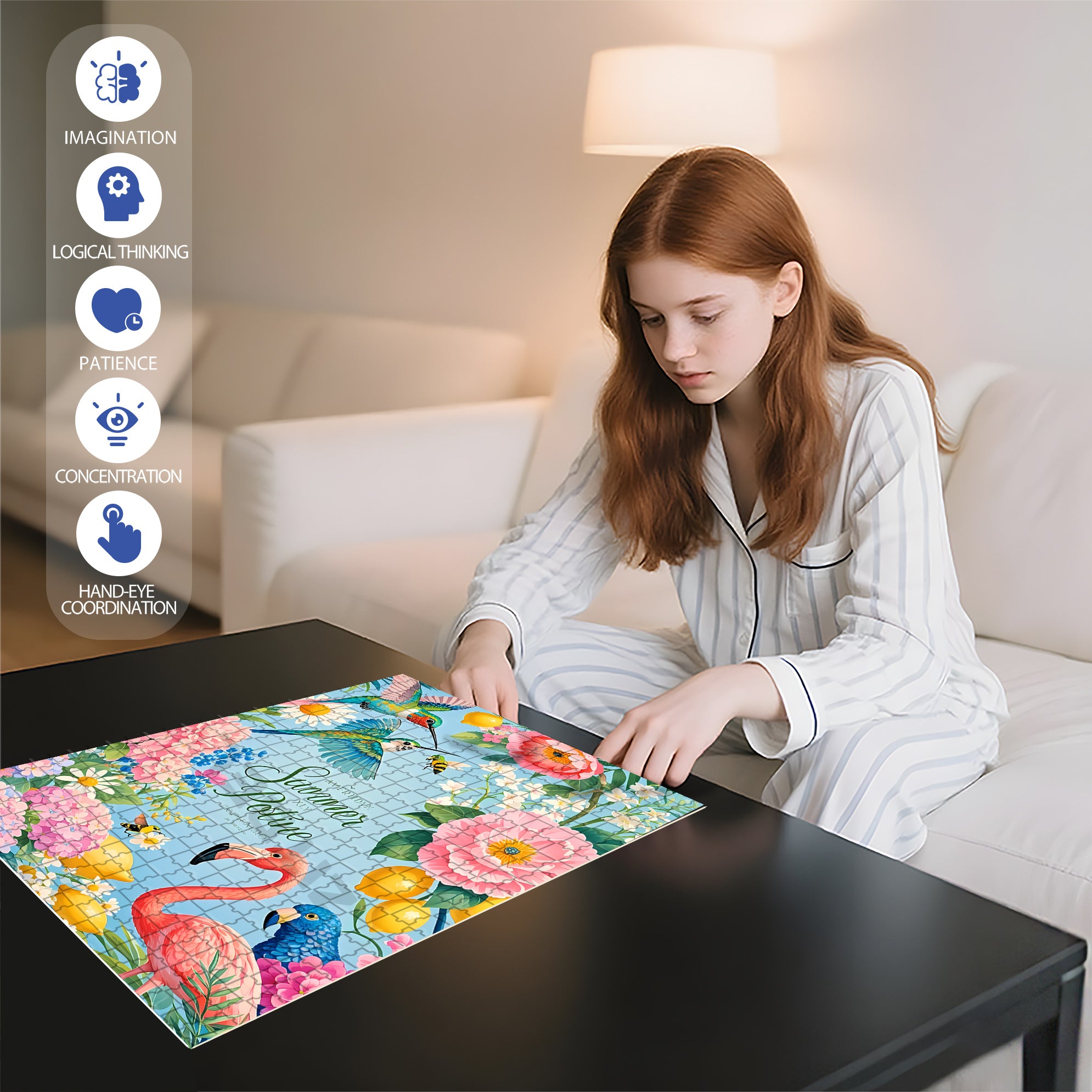 Flamingo 500pcs/1000pcs Jigsaw Puzzle, Scratch-Resistant, Paper Material, Interactive Family Game & Brain-Boosting DIY Decor, Perfect for Halloween, Christmas & New Year Gifts, Family Puzzle Game