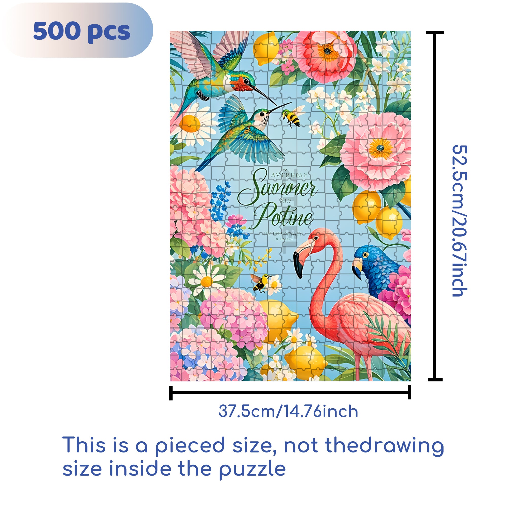 Flamingo 500pcs/1000pcs Jigsaw Puzzle, Scratch-Resistant, Paper Material, Interactive Family Game & Brain-Boosting DIY Decor, Perfect for Halloween, Christmas & New Year Gifts, Family Puzzle Game