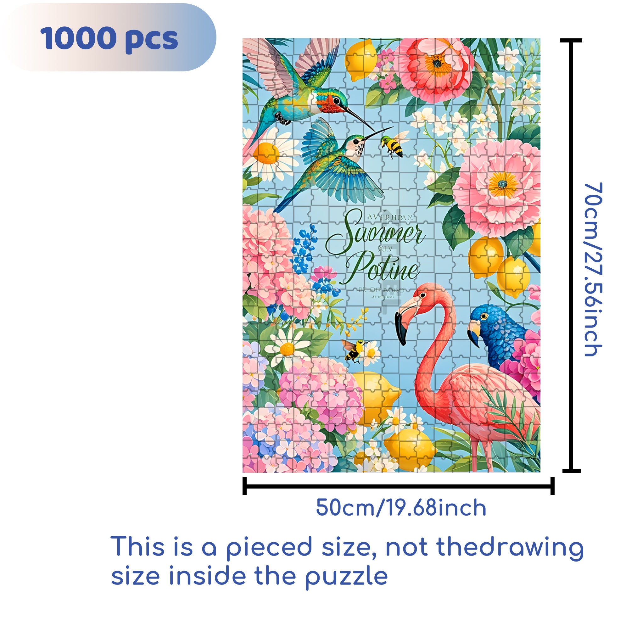 Flamingo 500pcs/1000pcs Jigsaw Puzzle, Scratch-Resistant, Paper Material, Interactive Family Game & Brain-Boosting DIY Decor, Perfect for Halloween, Christmas & New Year Gifts, Family Puzzle Game