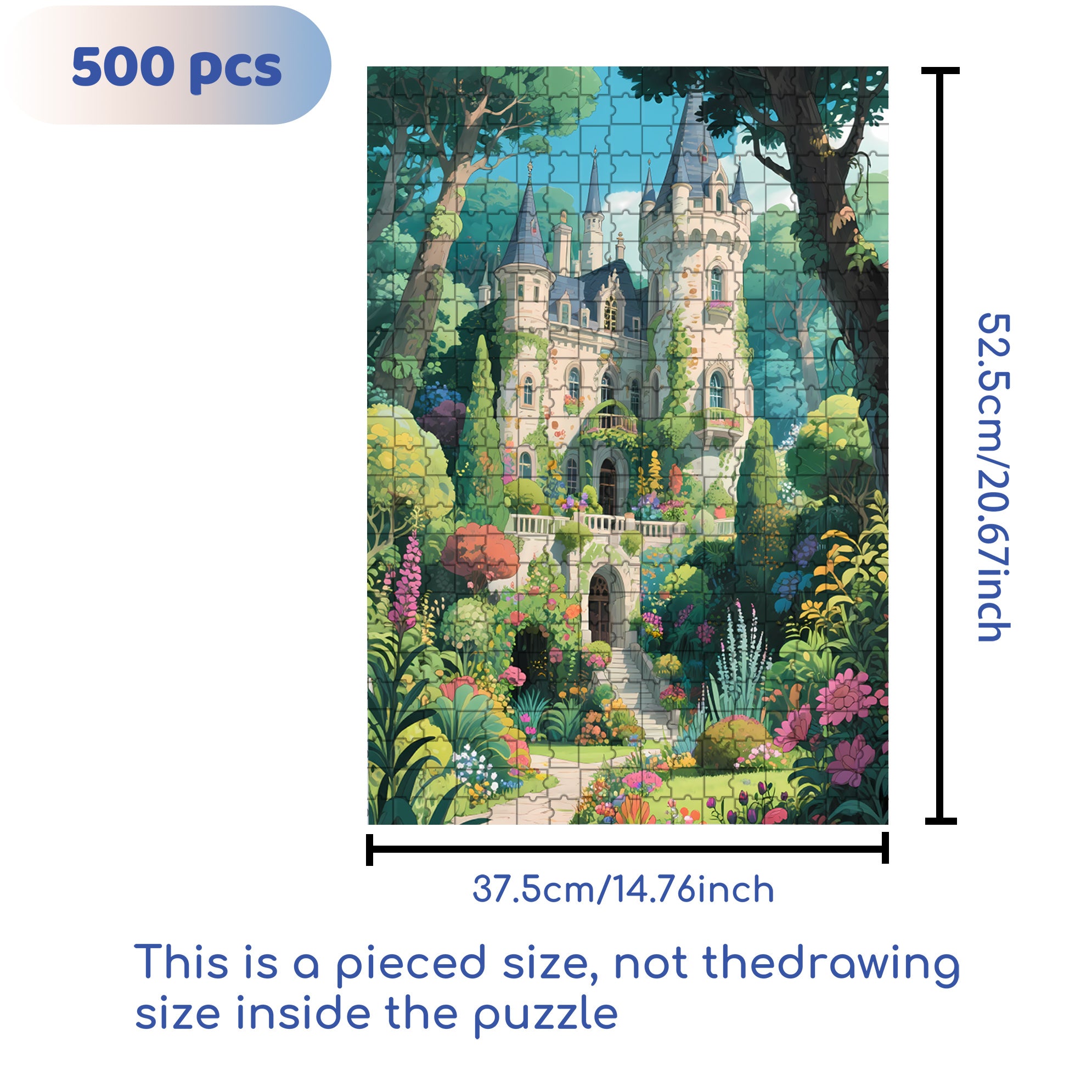 Forest Castle2 500pcs/1000pcs Jigsaw Puzzle, Scratch-Resistant, Paper Material, Interactive Family Game & Brain-Boosting DIY Decor, Perfect for Halloween, Christmas & New Year Gifts, Family Puzzle Game