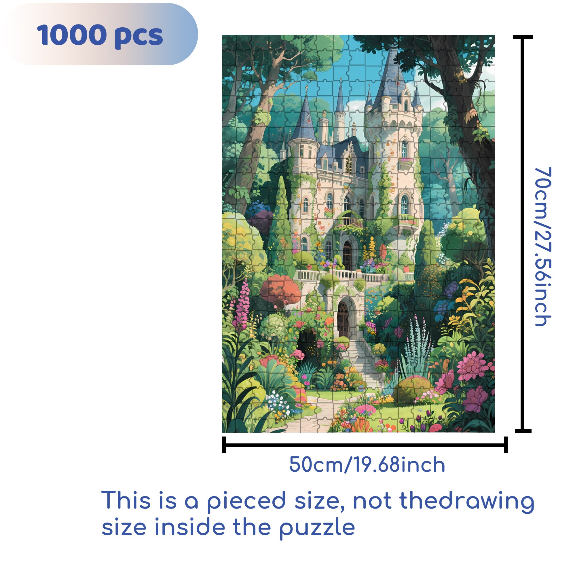 Forest Castle2 500pcs/1000pcs Jigsaw Puzzle, Scratch-Resistant, Paper Material, Interactive Family Game & Brain-Boosting DIY Decor, Perfect for Halloween, Christmas & New Year Gifts, Family Puzzle Game