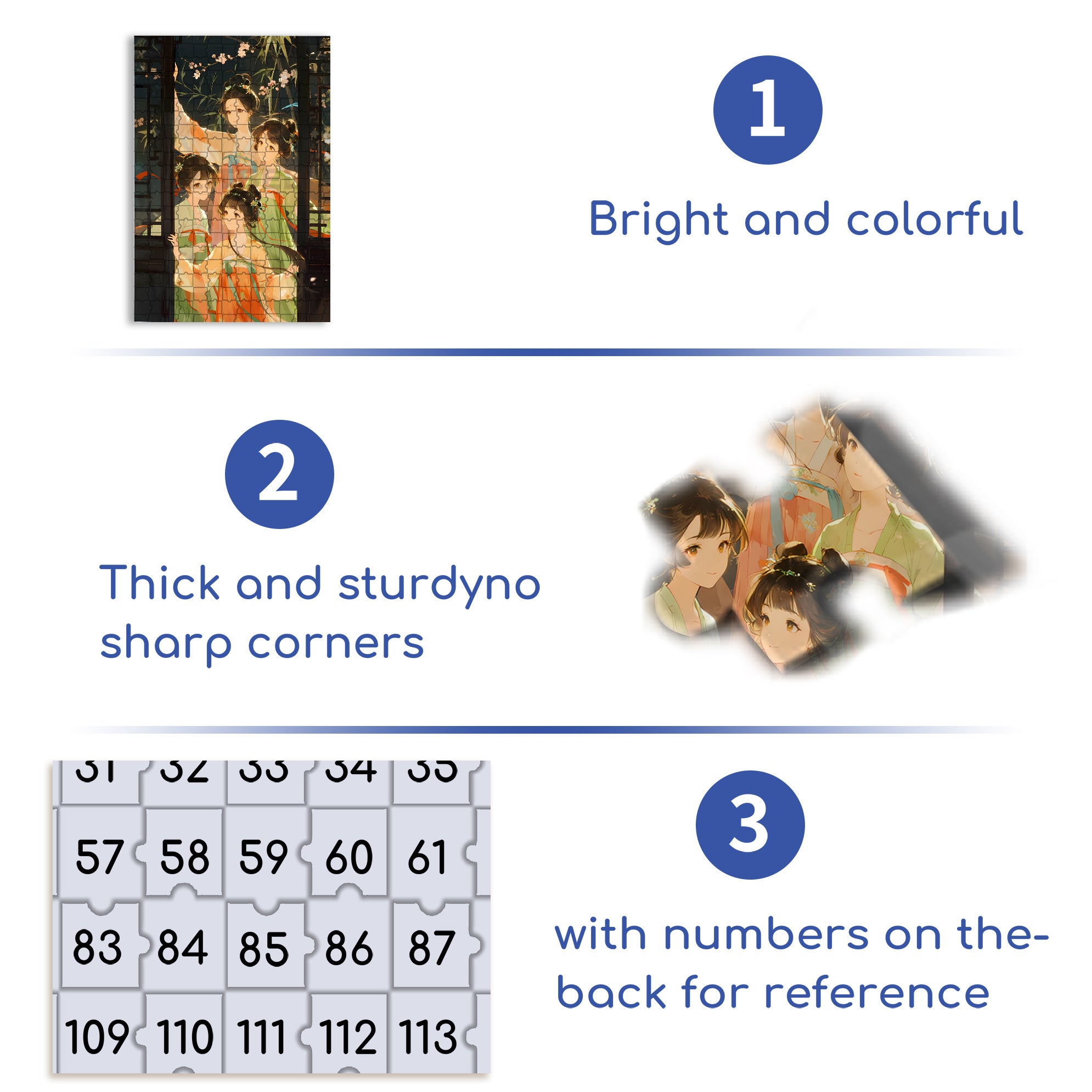 Four Beauties 500pcs/1000pcs Jigsaw Puzzle, Scratch-Resistant, Paper Material, Interactive Family Game & Brain-Boosting DIY Decor, Perfect for Halloween, Christmas & New Year Gifts, Family Puzzle Game