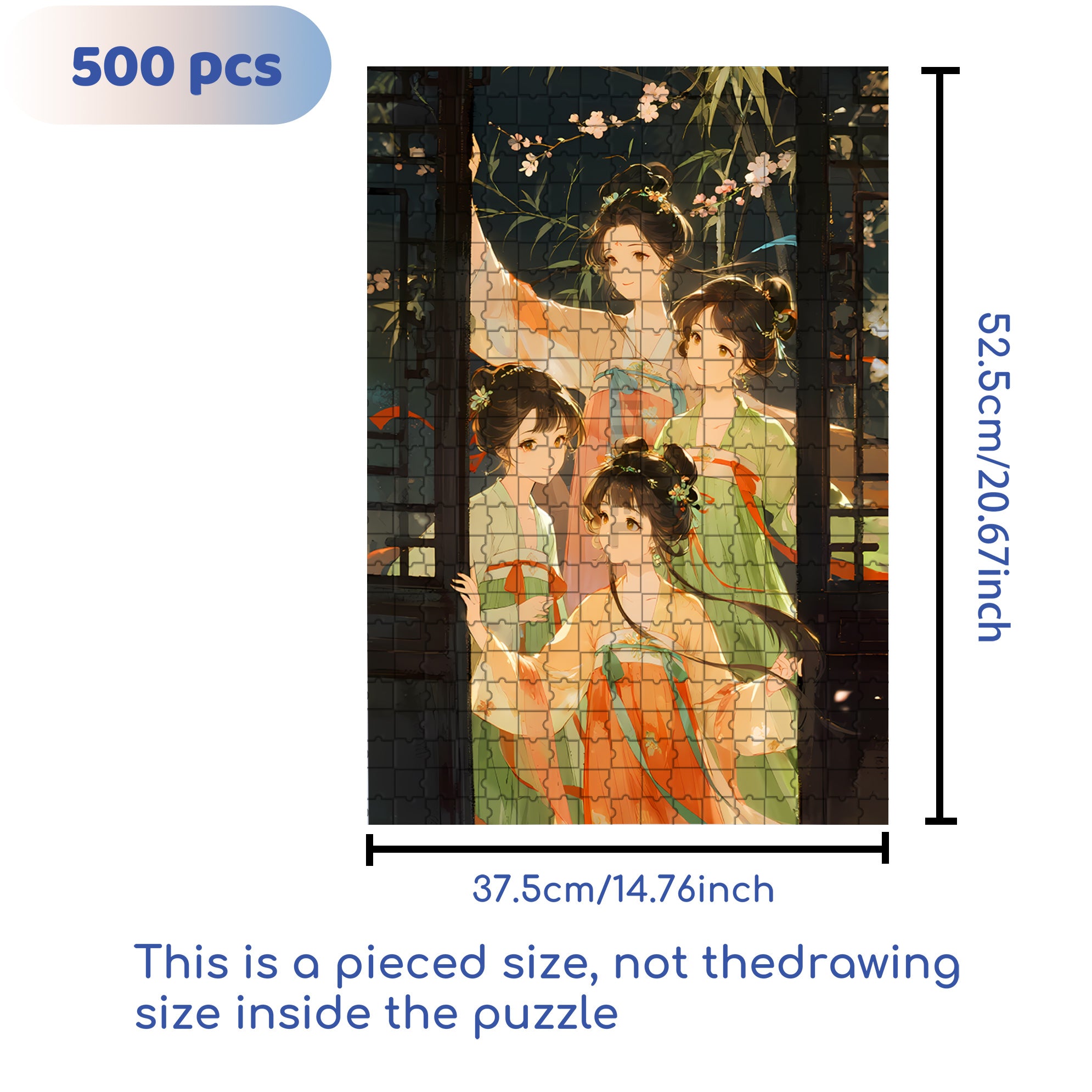 Four Beauties 500pcs/1000pcs Jigsaw Puzzle, Scratch-Resistant, Paper Material, Interactive Family Game & Brain-Boosting DIY Decor, Perfect for Halloween, Christmas & New Year Gifts, Family Puzzle Game