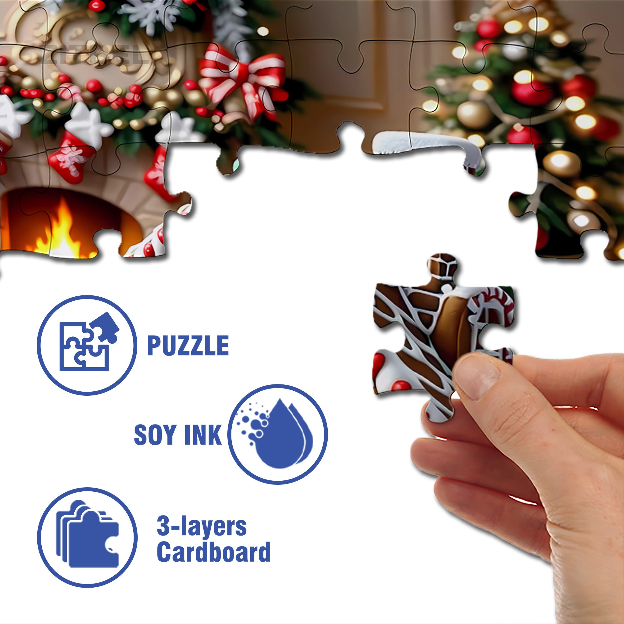 Gingerbread House 500pcs/1000pcs Jigsaw Puzzle, Scratch-Resistant, Paper Material, Interactive Family Game & Brain-Boosting DIY Decor, Perfect for Halloween, Christmas & New Year Gifts, Family Puzzle Game