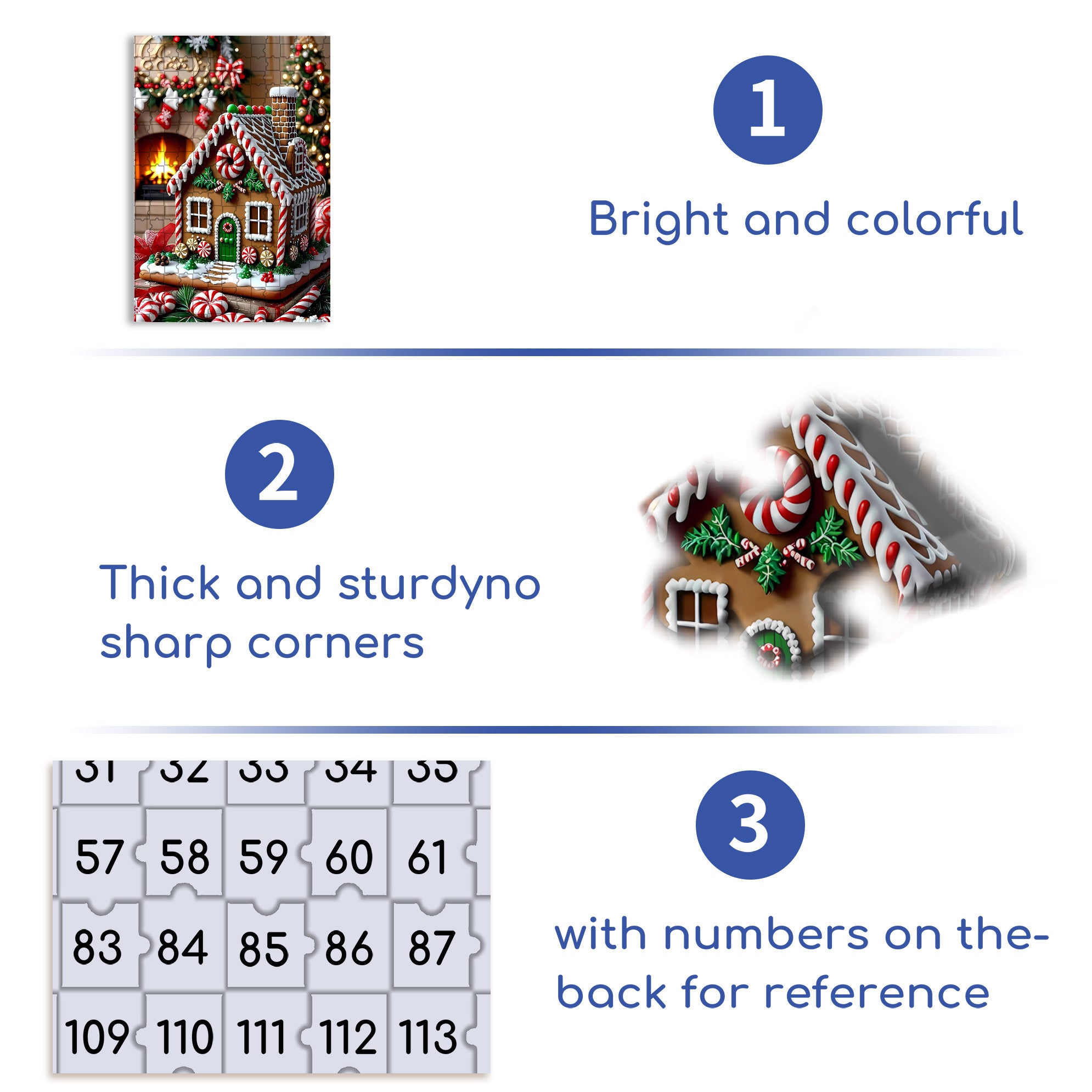 Gingerbread House 500pcs/1000pcs Jigsaw Puzzle, Scratch-Resistant, Paper Material, Interactive Family Game & Brain-Boosting DIY Decor, Perfect for Halloween, Christmas & New Year Gifts, Family Puzzle Game