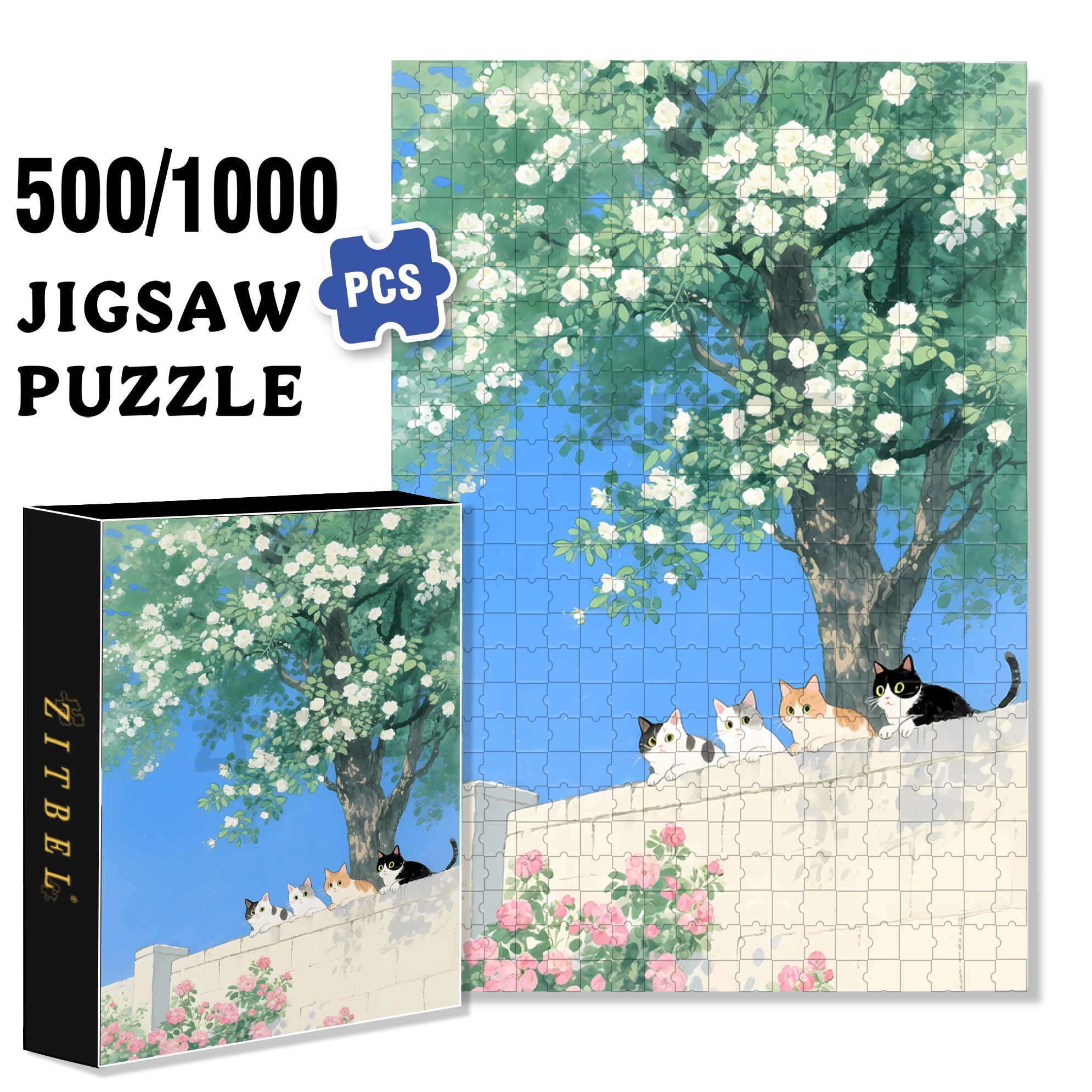 Goodfriend  500pcs/1000pcs Jigsaw Puzzle, Scratch-Resistant, Paper Material, Interactive Family Game & Brain-Boosting DIY Decor, Perfect for Halloween, Christmas & New Year Gifts, Family Puzzle Game