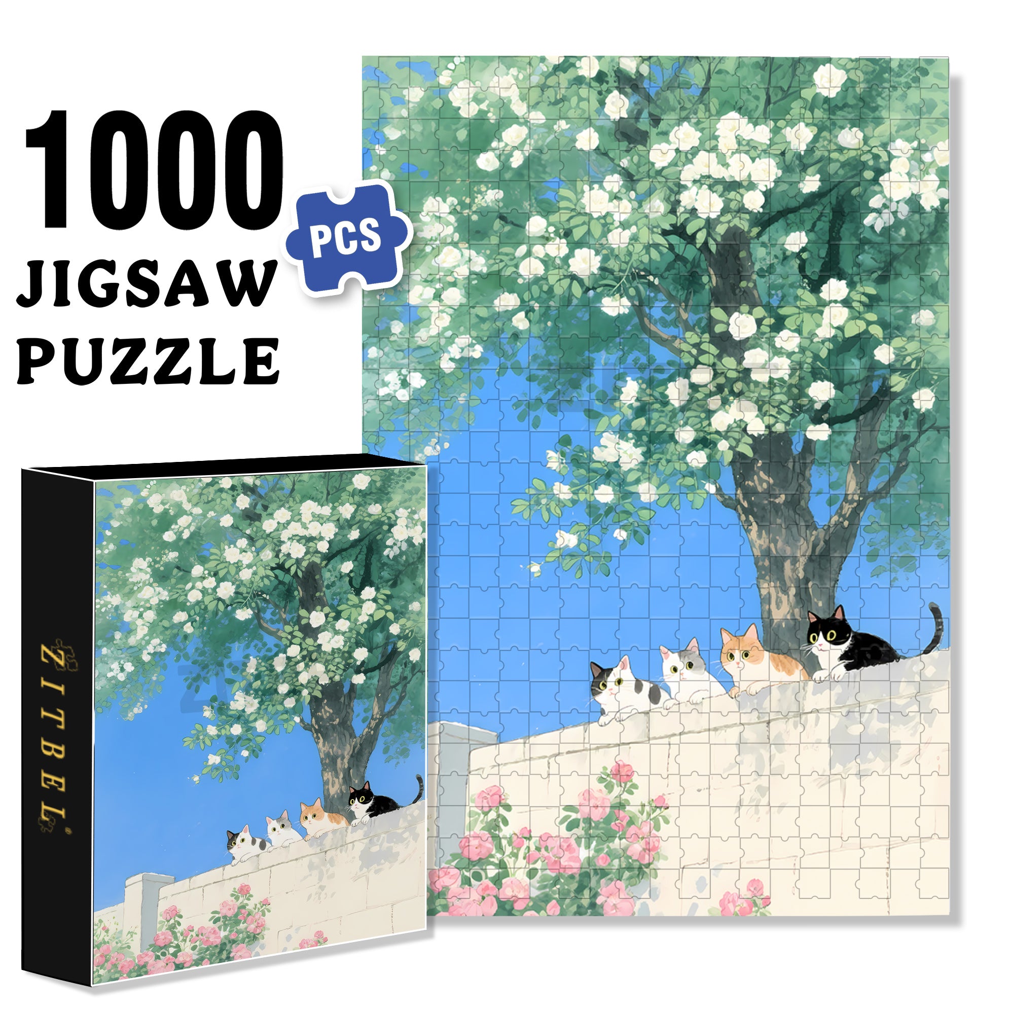 Goodfriend  500pcs/1000pcs Jigsaw Puzzle, Scratch-Resistant, Paper Material, Interactive Family Game & Brain-Boosting DIY Decor, Perfect for Halloween, Christmas & New Year Gifts, Family Puzzle Game