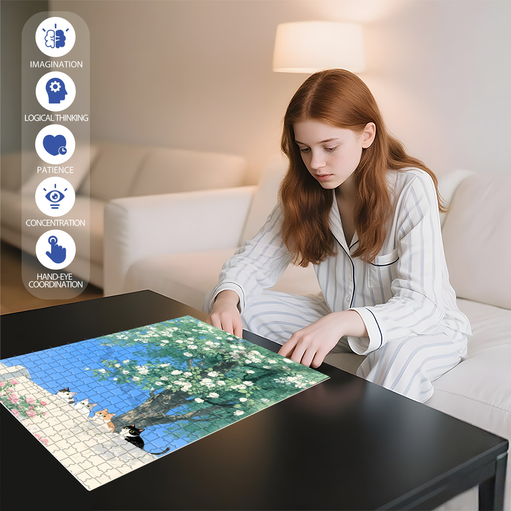 Goodfriend  500pcs/1000pcs Jigsaw Puzzle, Scratch-Resistant, Paper Material, Interactive Family Game & Brain-Boosting DIY Decor, Perfect for Halloween, Christmas & New Year Gifts, Family Puzzle Game