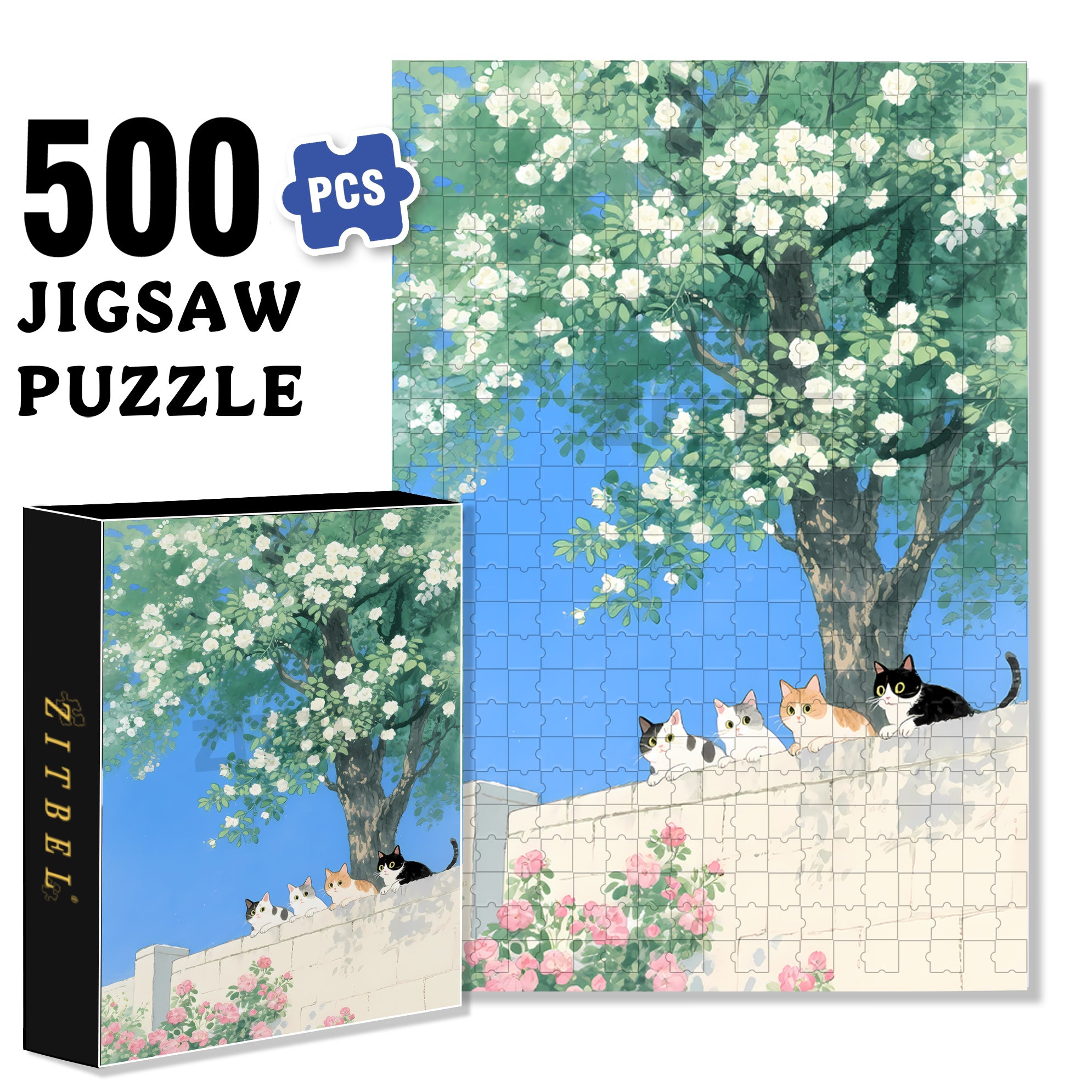 Goodfriend  500pcs/1000pcs Jigsaw Puzzle, Scratch-Resistant, Paper Material, Interactive Family Game & Brain-Boosting DIY Decor, Perfect for Halloween, Christmas & New Year Gifts, Family Puzzle Game