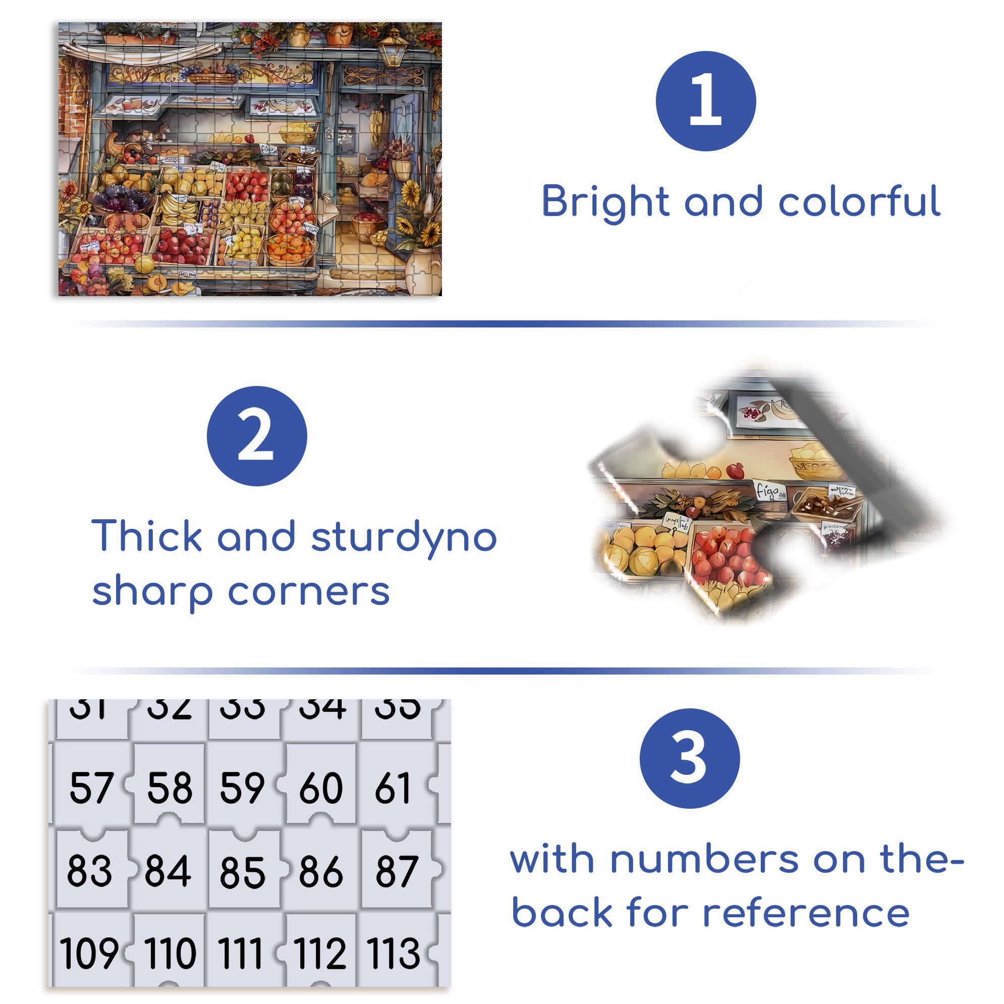Green Grocery 500pcs/1000pcs Jigsaw Puzzle, Scratch-Resistant, Paper Material, Interactive Family Game & Brain-Boosting DIY Decor, Perfect for Halloween, Christmas & New Year Gifts, Family Puzzle Game