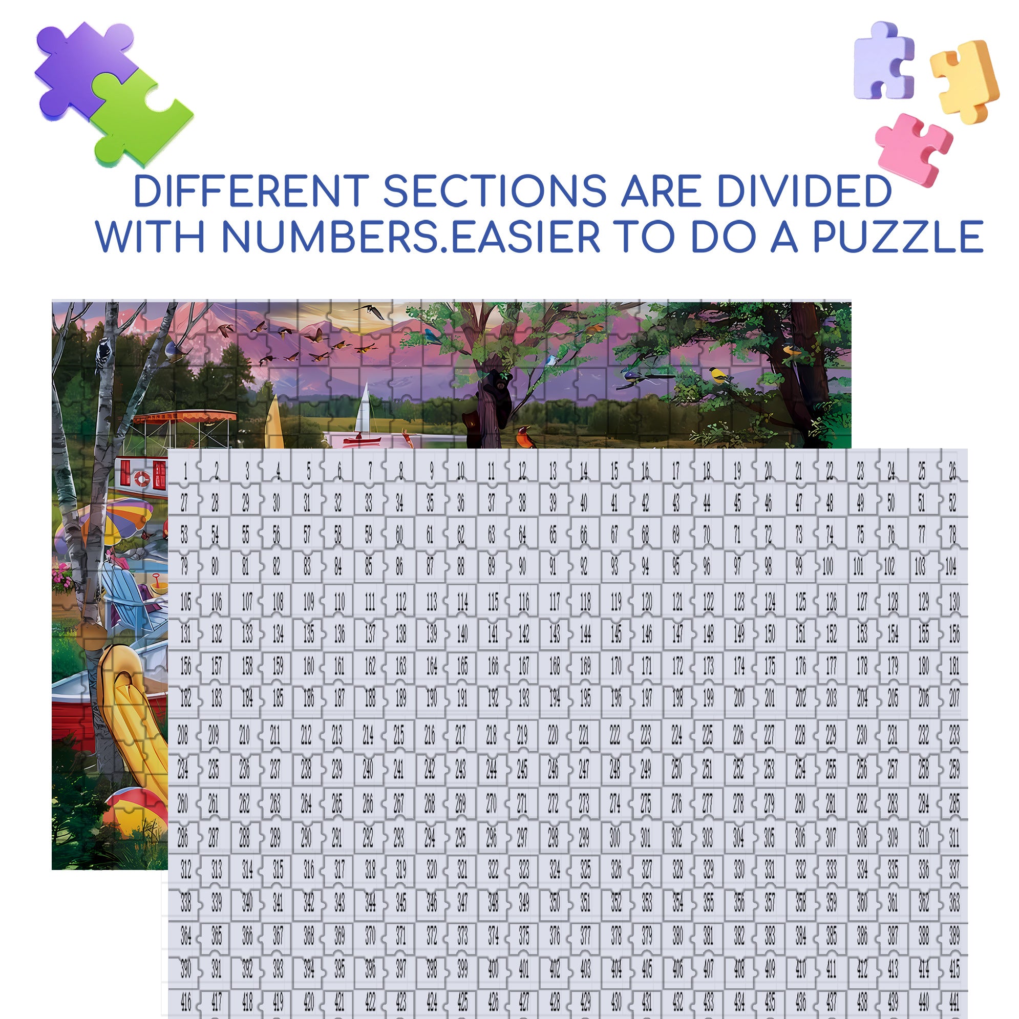 Leisure Lake  500pcs/1000pcs Jigsaw Puzzle, Scratch-Resistant, Paper Material, Interactive Family Game & Brain-Boosting DIY Decor, Perfect for Halloween, Christmas & New Year Gifts, Family Puzzle Game