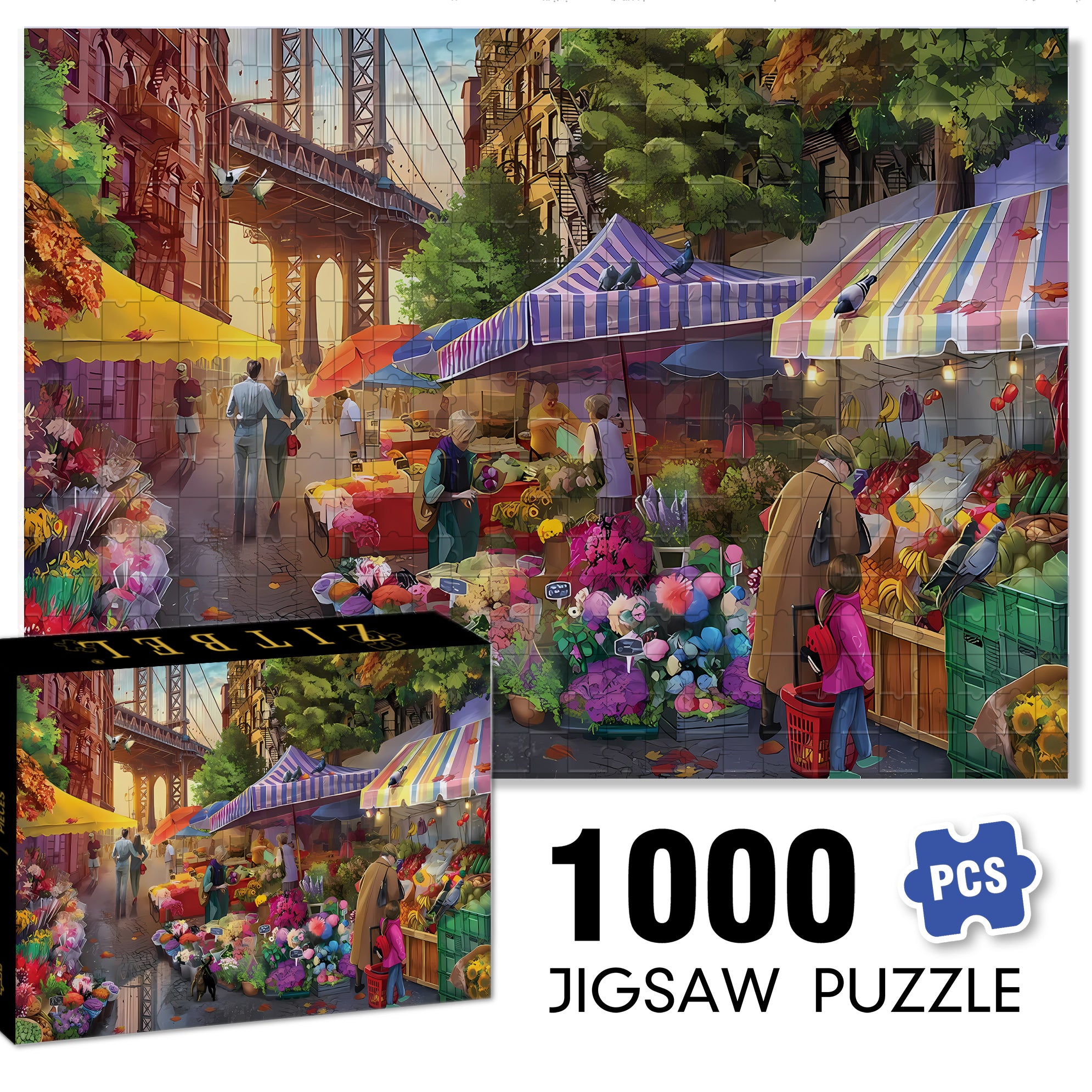Lower Market    500pcs/1000pcs Jigsaw Puzzle, Scratch-Resistant, Paper Material, Interactive Family Game & Brain-Boosting DIY Decor, Perfect for Halloween, Christmas & New Year Gifts, Family Puzzle Game
