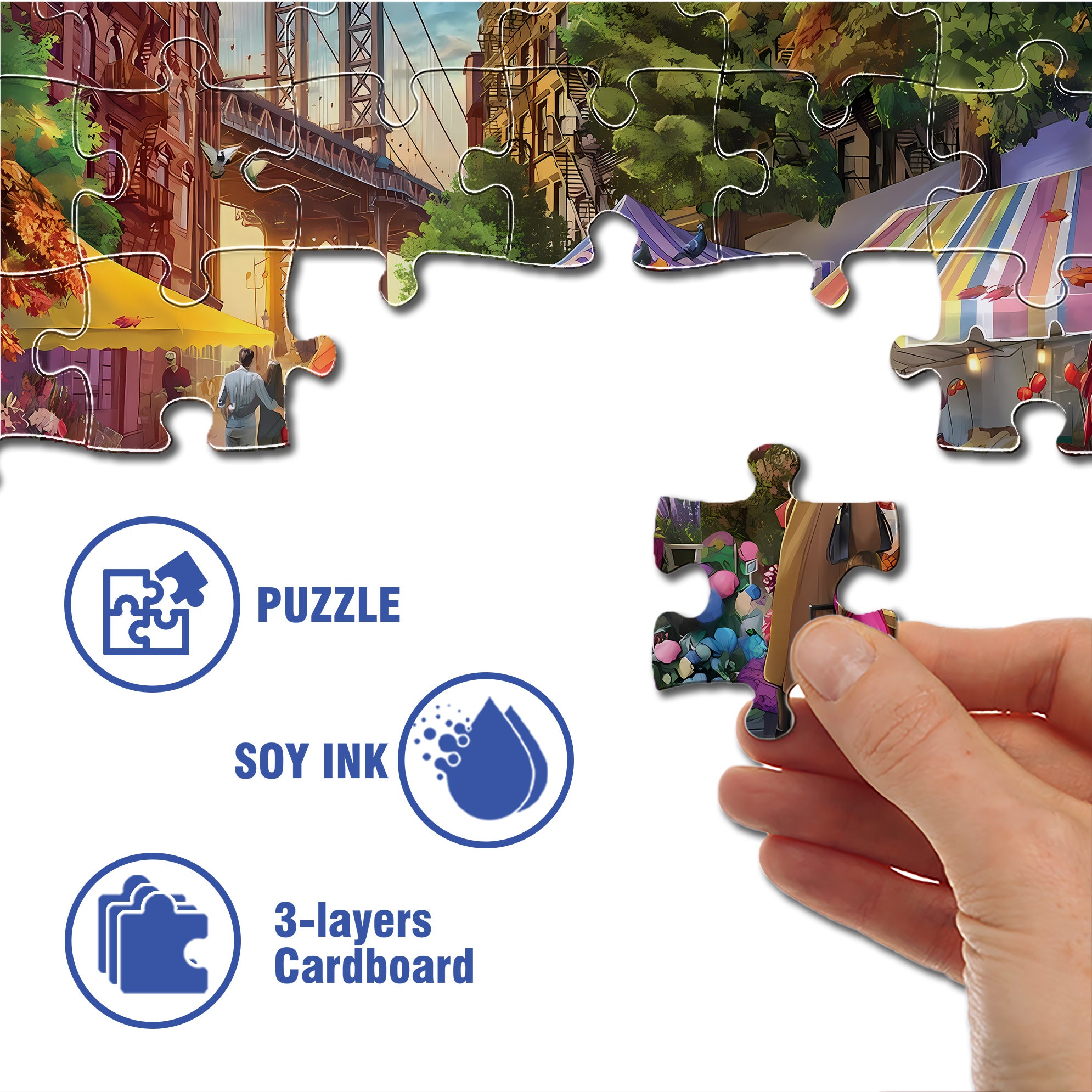 Lower Market    500pcs/1000pcs Jigsaw Puzzle, Scratch-Resistant, Paper Material, Interactive Family Game & Brain-Boosting DIY Decor, Perfect for Halloween, Christmas & New Year Gifts, Family Puzzle Game