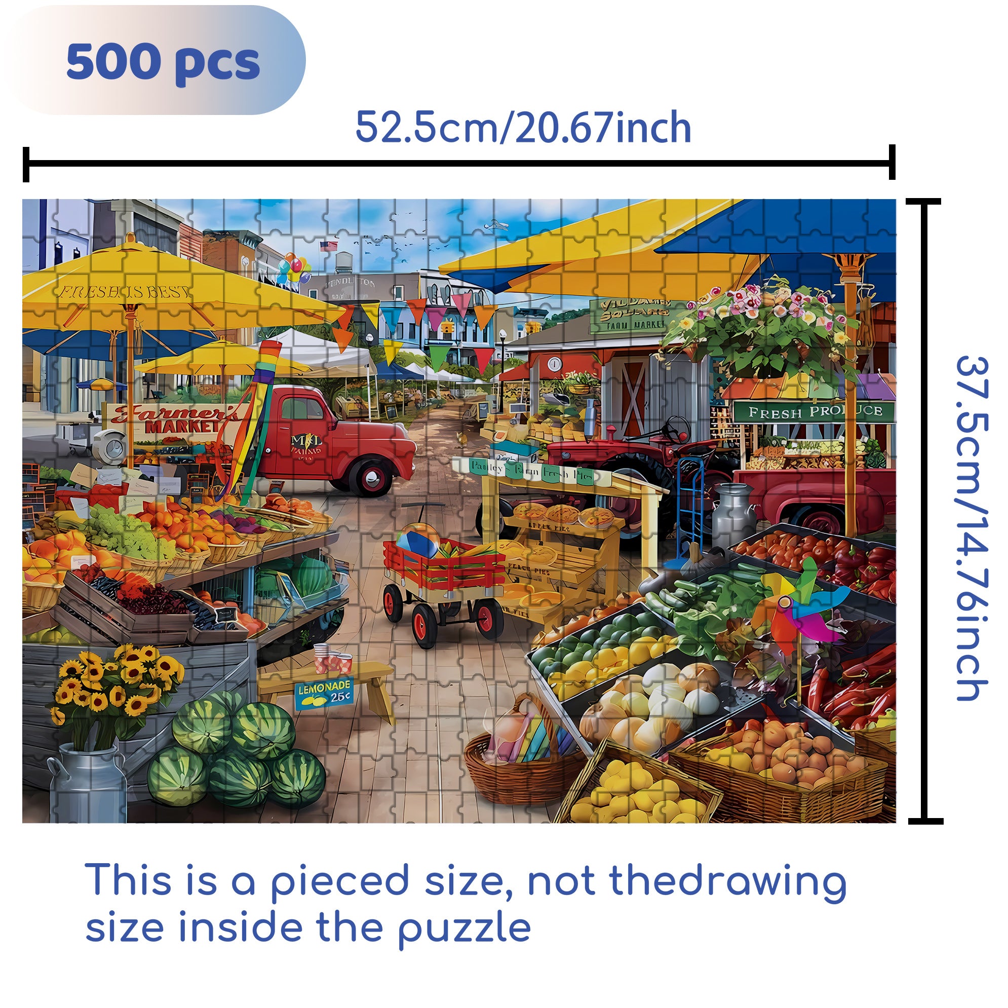 Market Square  500pcs/1000pcs Jigsaw Puzzle, Scratch-Resistant, Paper Material, Interactive Family Game & Brain-Boosting DIY Decor, Perfect for Halloween, Christmas & New Year Gifts, Family Puzzle Game