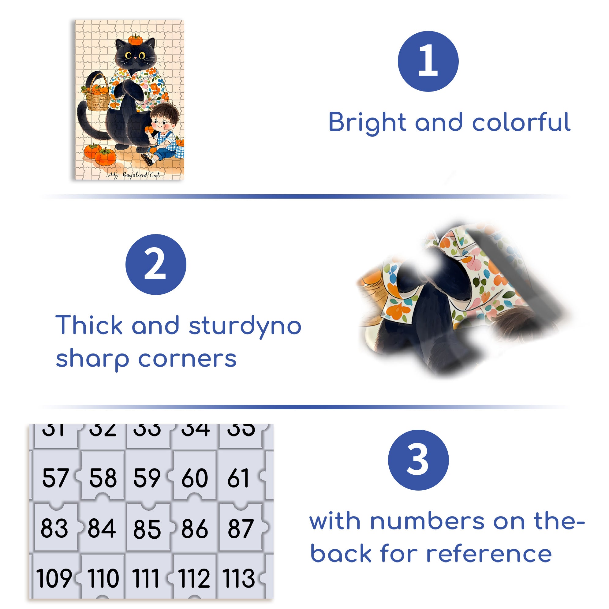 My Cat 500pcs/1000pcs Jigsaw Puzzle, Scratch-Resistant, Paper Material, Interactive Family Game & Brain-Boosting DIY Decor, Perfect for Halloween, Christmas & New Year Gifts, Family Puzzle Game