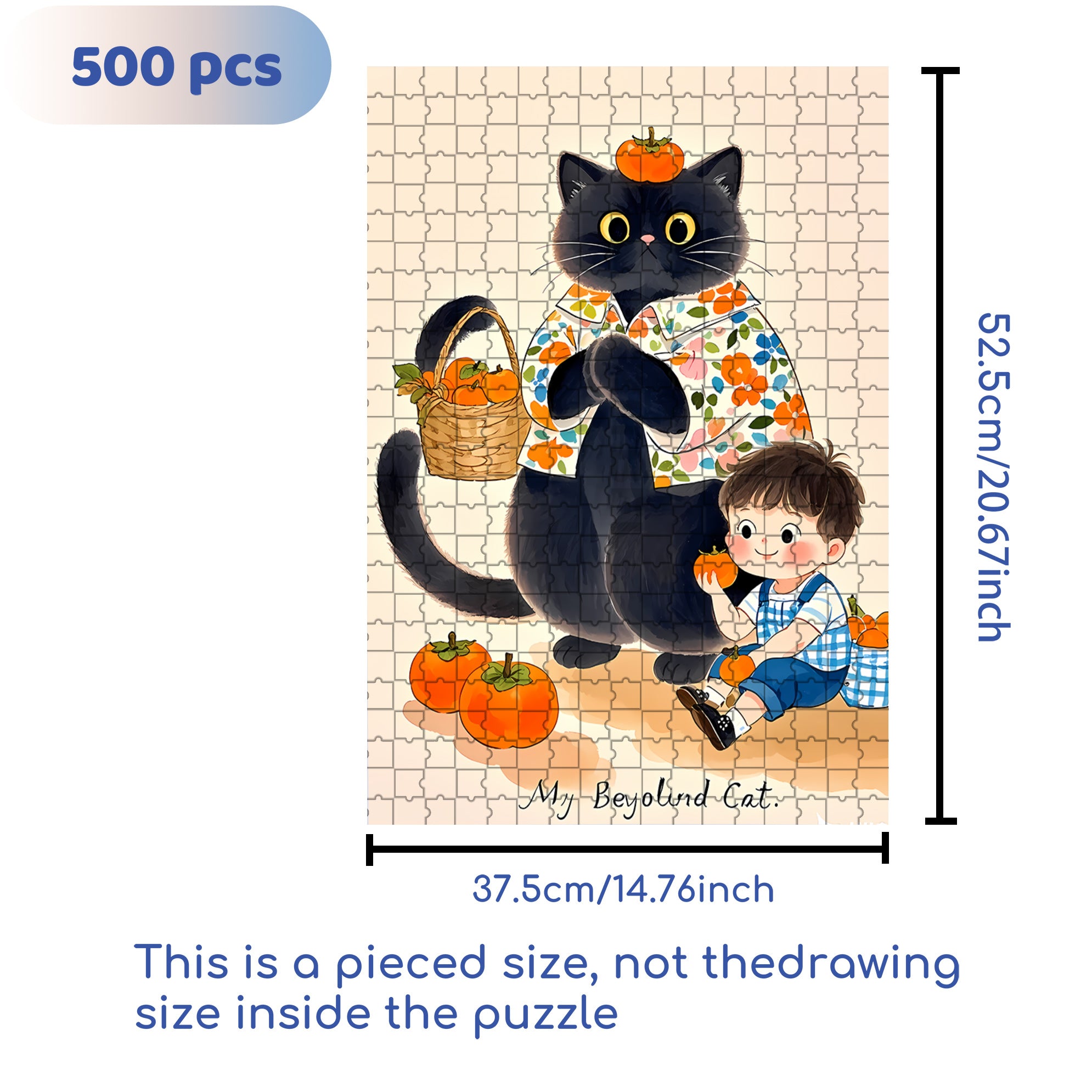 My Cat 500pcs/1000pcs Jigsaw Puzzle, Scratch-Resistant, Paper Material, Interactive Family Game & Brain-Boosting DIY Decor, Perfect for Halloween, Christmas & New Year Gifts, Family Puzzle Game