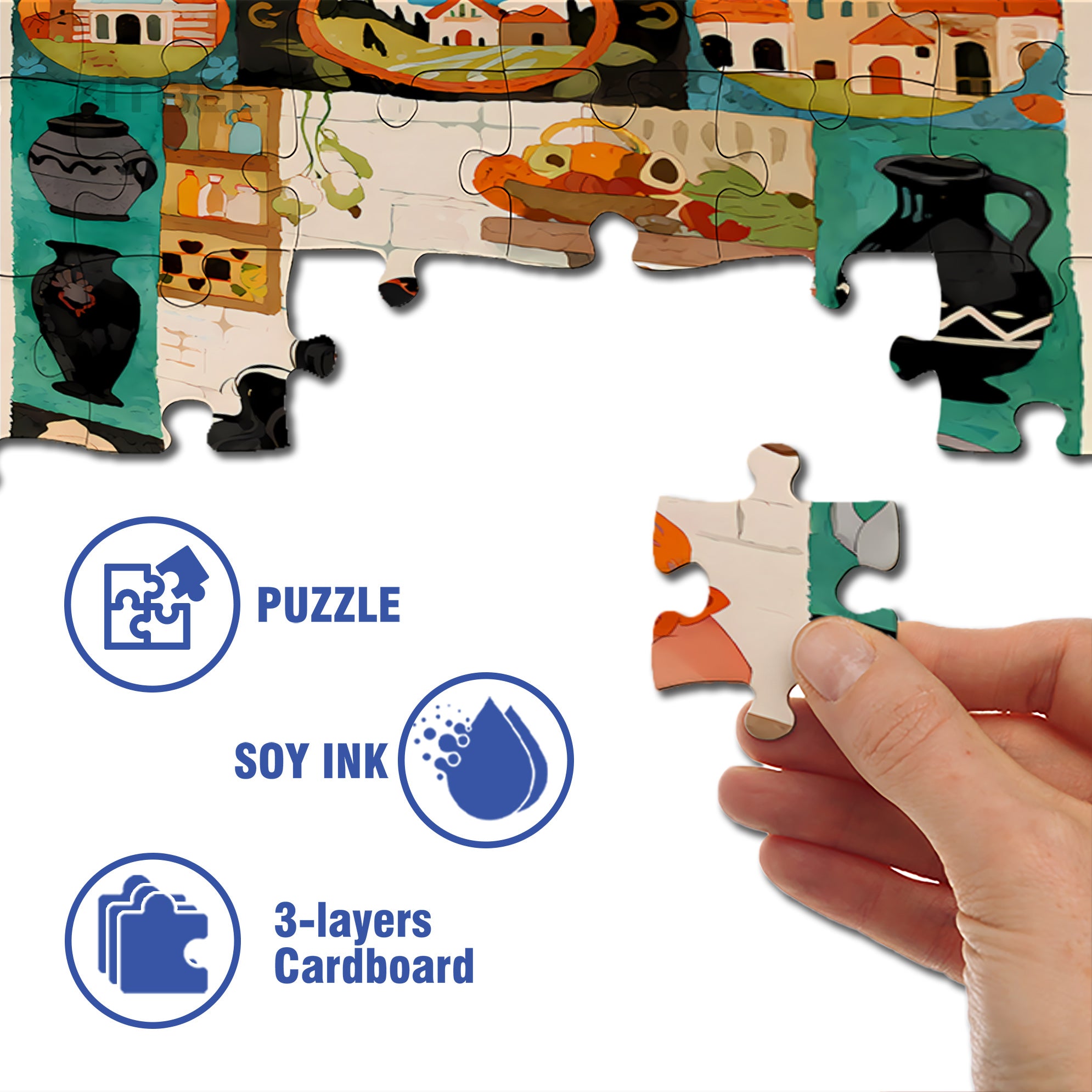 My Thanksgiving Dinner 500pcs/1000pcs Jigsaw Puzzle, Scratch-Resistant, Paper Material, Interactive Family Game & Brain-Boosting DIY Decor, Perfect for Halloween, Christmas & New Year Gifts, Family Puzzle Game