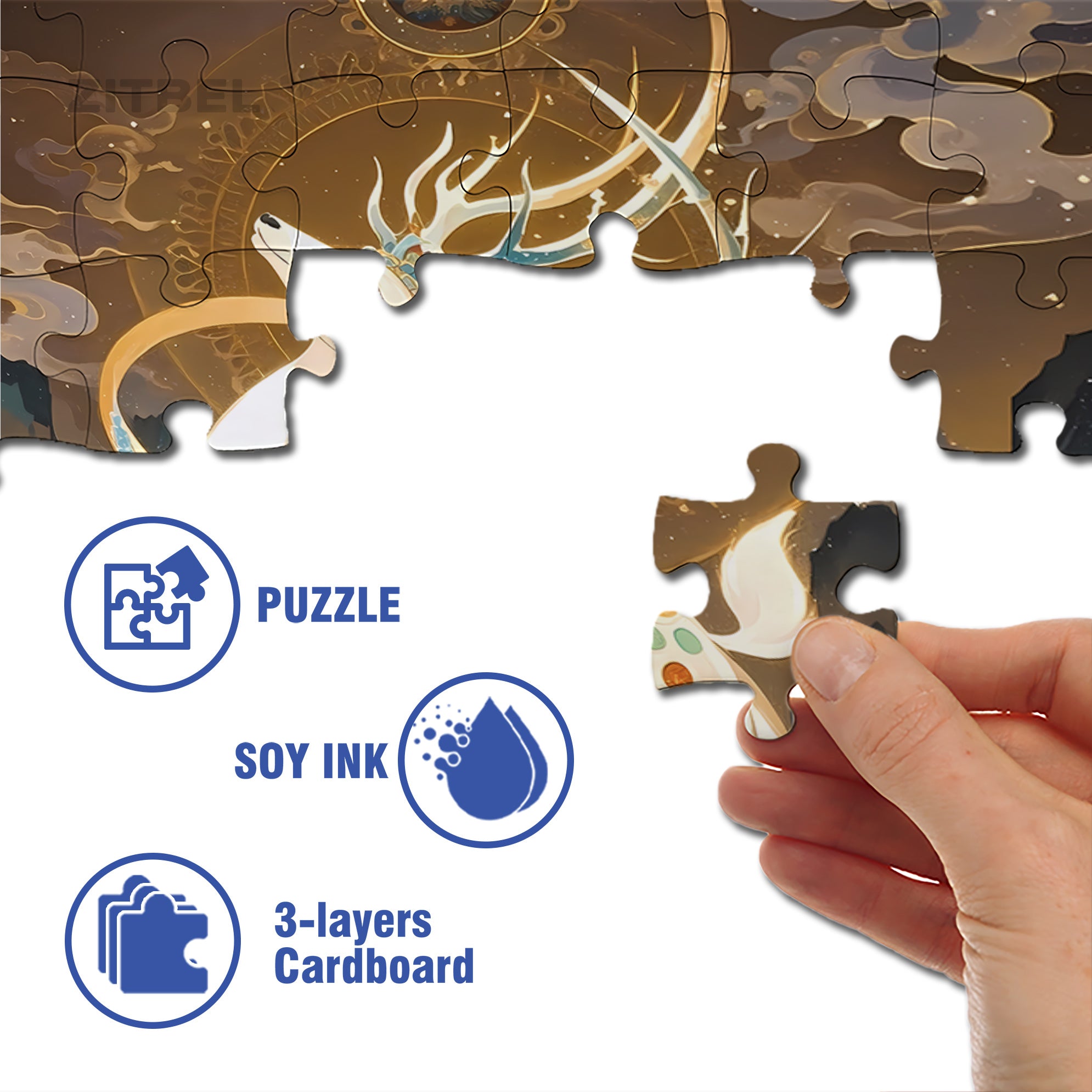 Nine-Colored Deer 500pcs/1000pcs Jigsaw Puzzle, Scratch-Resistant, Paper Material, Interactive Family Game & Brain-Boosting DIY Decor, Perfect for Halloween, Christmas & New Year Gifts, Family Puzzle Game