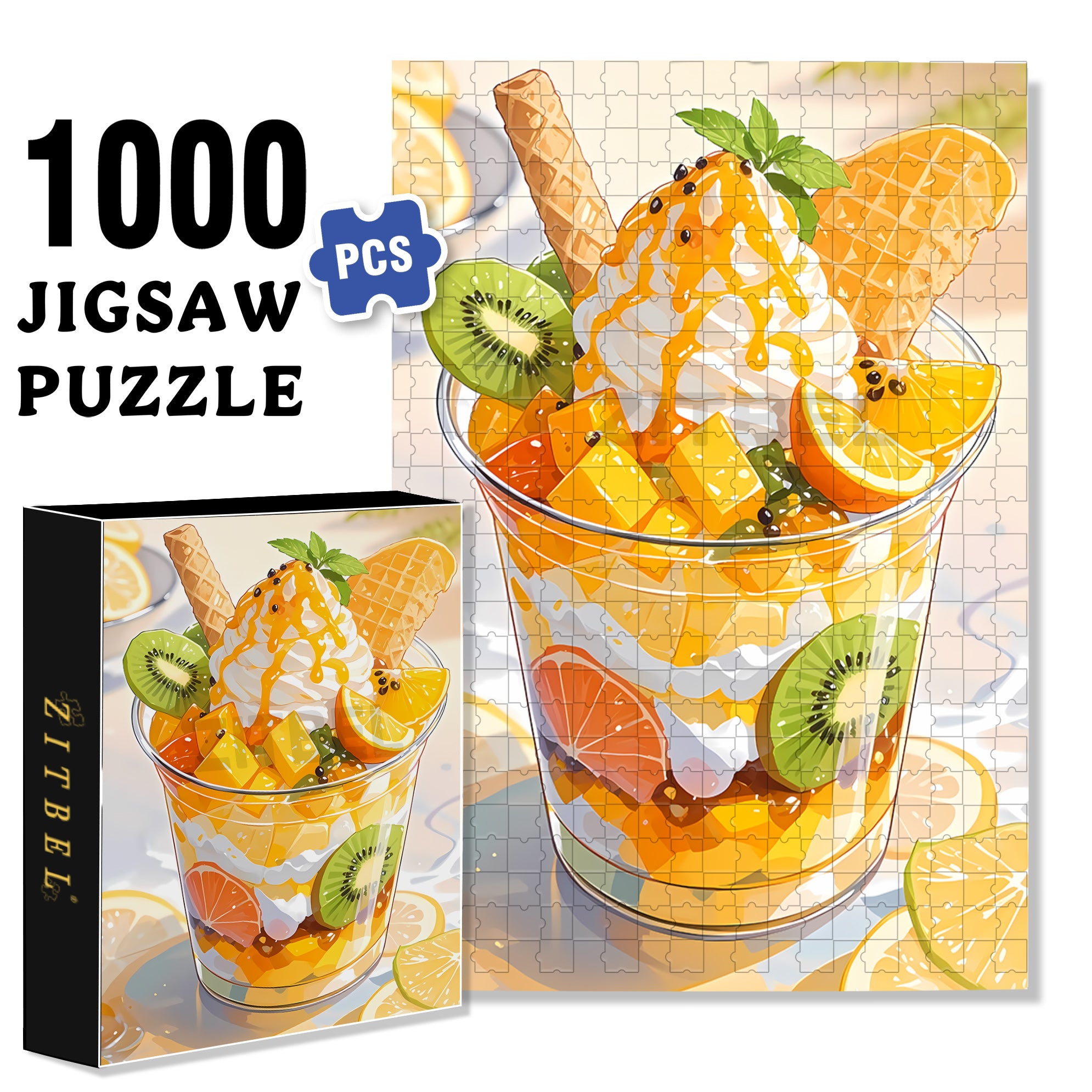 Parfait 500pcs/1000pcs Jigsaw Puzzle, Scratch-Resistant, Paper Material, Interactive Family Game & Brain-Boosting DIY Decor, Perfect for Halloween, Christmas & New Year Gifts, Family Puzzle Game