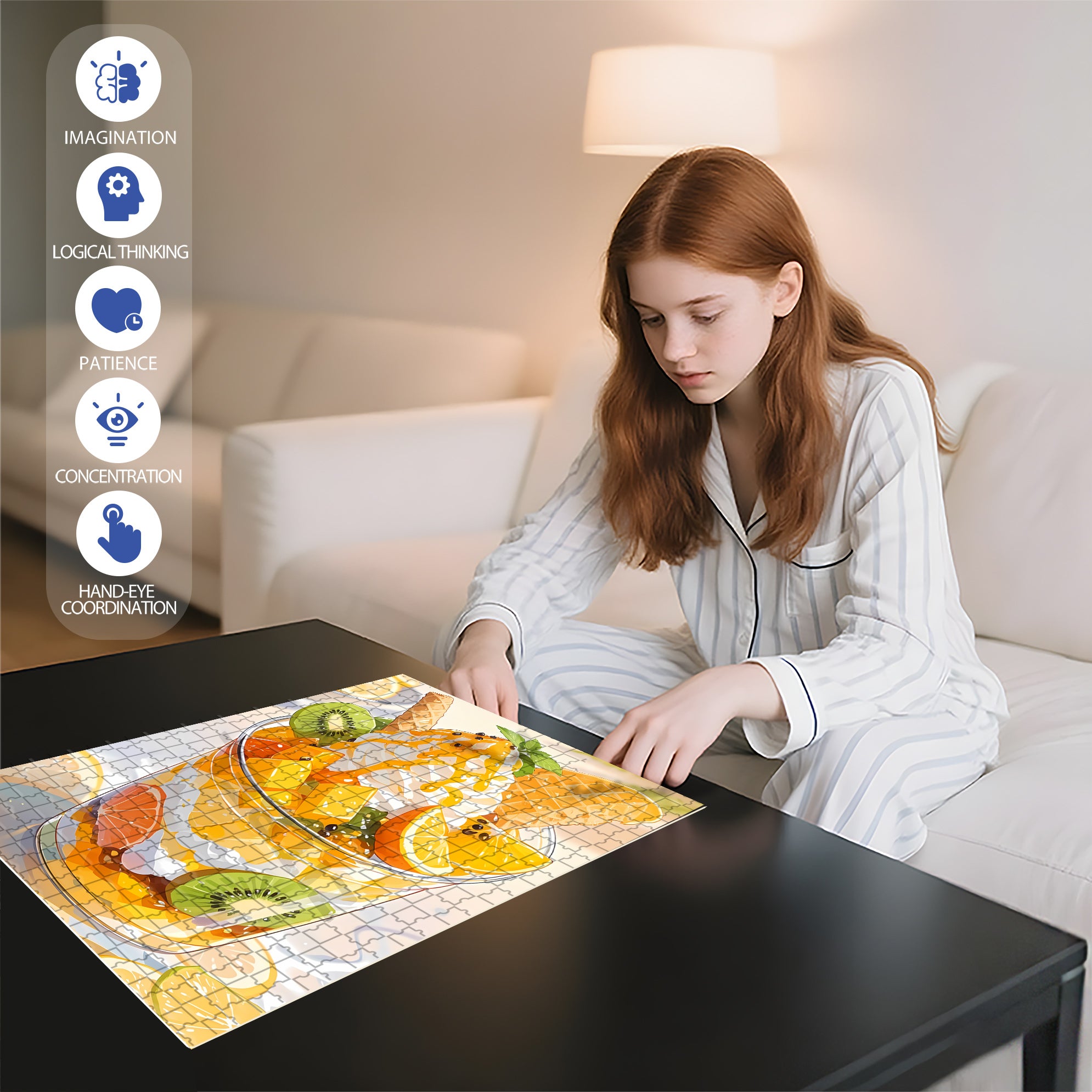 Parfait 500pcs/1000pcs Jigsaw Puzzle, Scratch-Resistant, Paper Material, Interactive Family Game & Brain-Boosting DIY Decor, Perfect for Halloween, Christmas & New Year Gifts, Family Puzzle Game