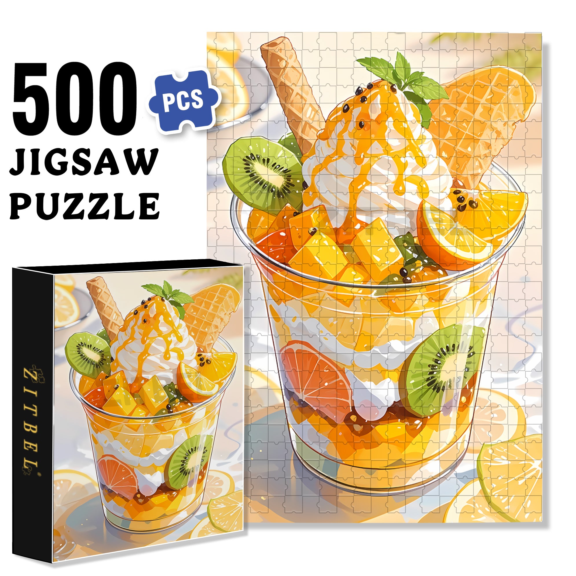 Parfait 500pcs/1000pcs Jigsaw Puzzle, Scratch-Resistant, Paper Material, Interactive Family Game & Brain-Boosting DIY Decor, Perfect for Halloween, Christmas & New Year Gifts, Family Puzzle Game