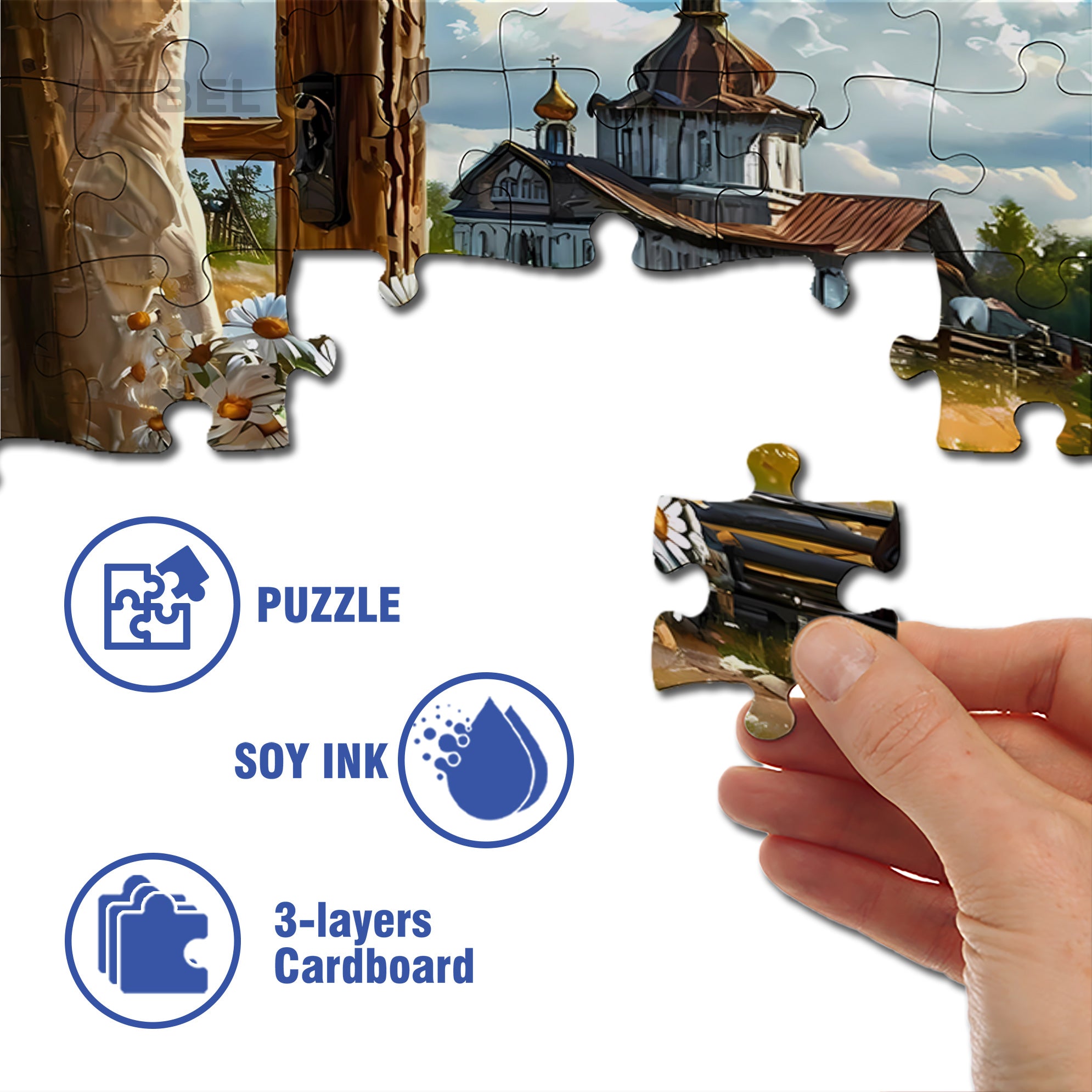Pastoral Scenery 500pcs/1000pcs Jigsaw Puzzle, Scratch-Resistant, Paper Material, Interactive Family Game & Brain-Boosting DIY Decor, Perfect for Halloween, Christmas & New Year Gifts, Family Puzzle Game