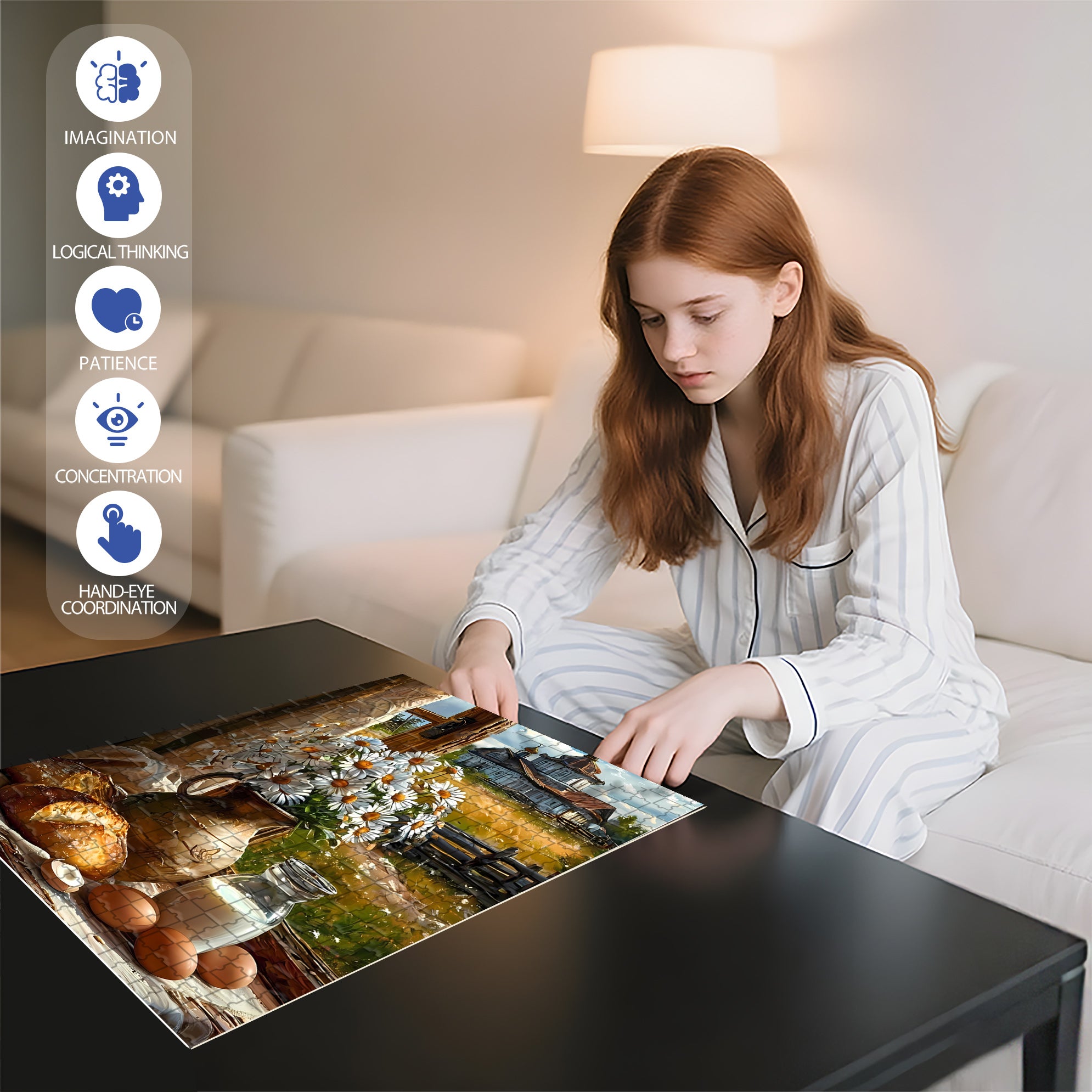 Pastoral Scenery 500pcs/1000pcs Jigsaw Puzzle, Scratch-Resistant, Paper Material, Interactive Family Game & Brain-Boosting DIY Decor, Perfect for Halloween, Christmas & New Year Gifts, Family Puzzle Game