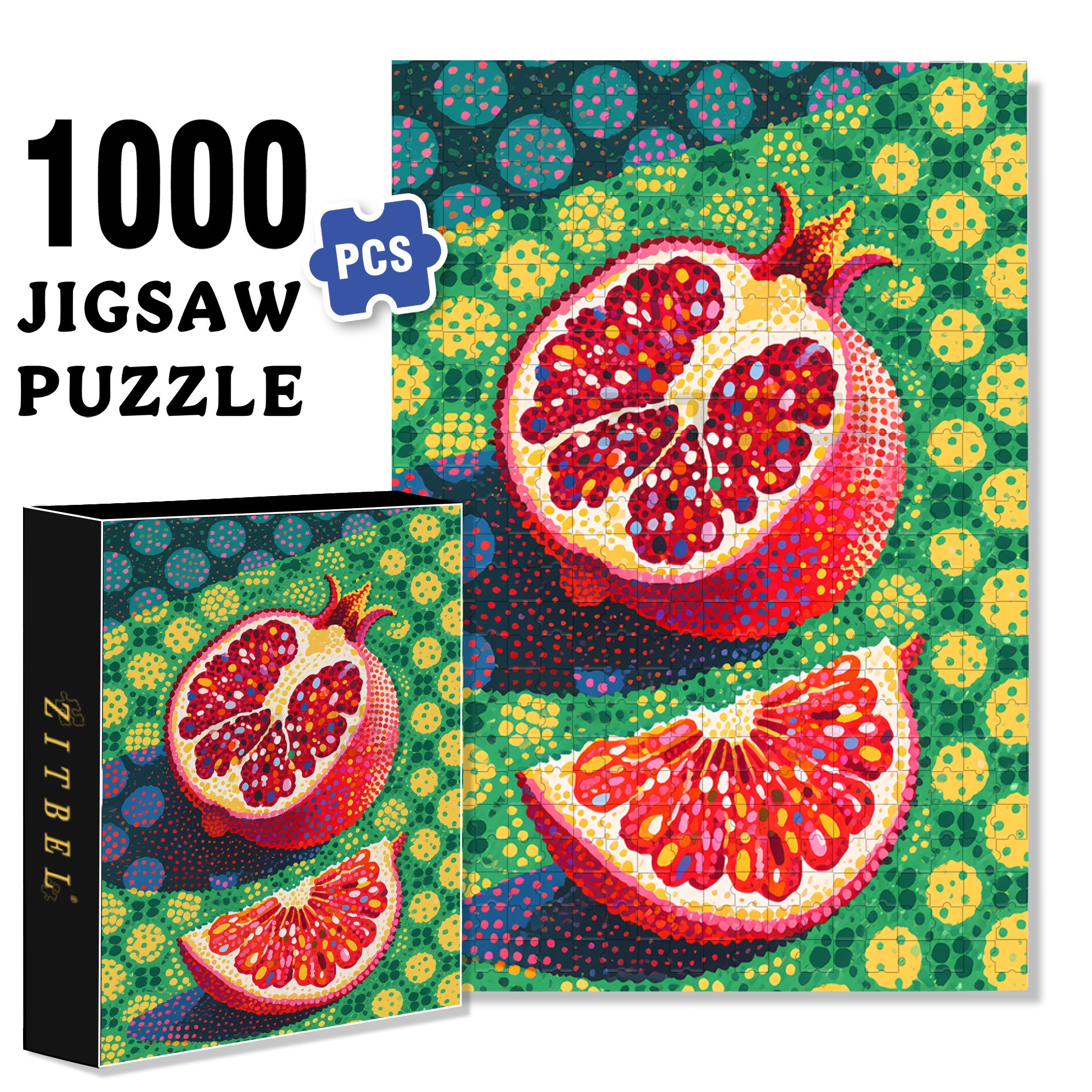 Pomegranate  500pcs/1000pcs Jigsaw Puzzle, Scratch-Resistant, Paper Material, Interactive Family Game & Brain-Boosting DIY Decor, Perfect for Halloween, Christmas & New Year Gifts, Family Puzzle Game
