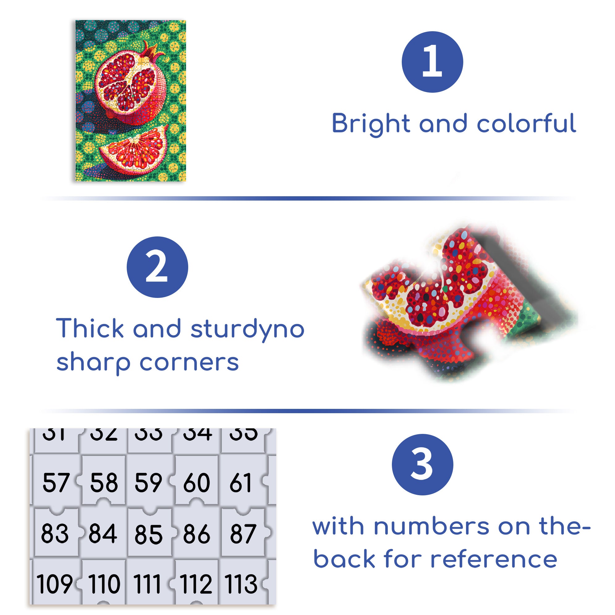 Pomegranate  500pcs/1000pcs Jigsaw Puzzle, Scratch-Resistant, Paper Material, Interactive Family Game & Brain-Boosting DIY Decor, Perfect for Halloween, Christmas & New Year Gifts, Family Puzzle Game