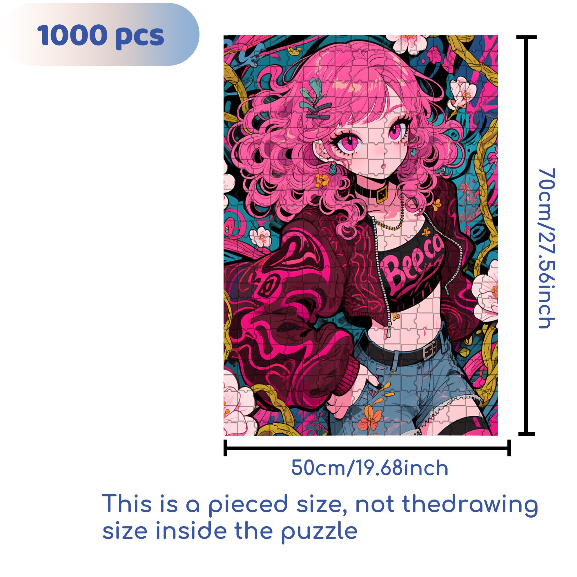Punk 500pcs/1000pcs Jigsaw Puzzle, Scratch-Resistant, Paper Material, Interactive Family Game & Brain-Boosting DIY Decor, Perfect for Halloween, Christmas & New Year Gifts, Family Puzzle Game