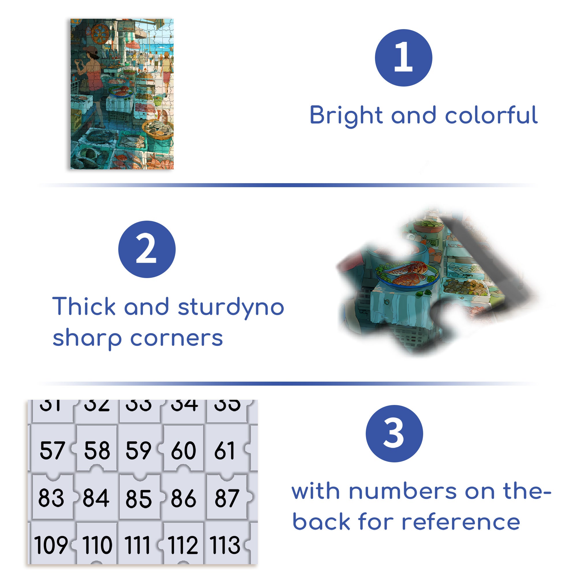 Seafood Market 500pcs/1000pcs Jigsaw Puzzle, Scratch-Resistant, Paper Material, Interactive Family Game & Brain-Boosting DIY Decor, Perfect for Halloween, Christmas & New Year Gifts, Family Puzzle Game