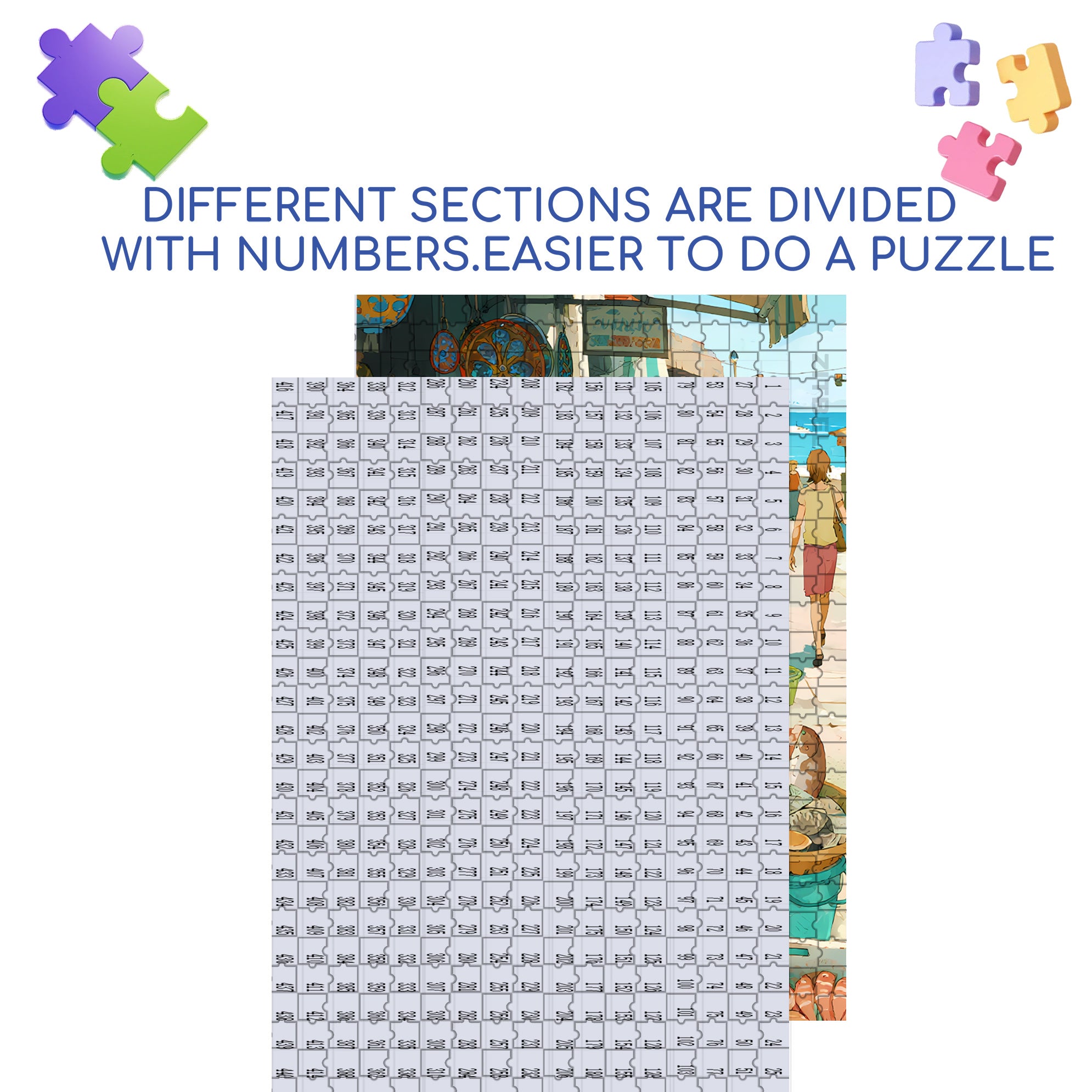 Seafood Market 500pcs/1000pcs Jigsaw Puzzle, Scratch-Resistant, Paper Material, Interactive Family Game & Brain-Boosting DIY Decor, Perfect for Halloween, Christmas & New Year Gifts, Family Puzzle Game