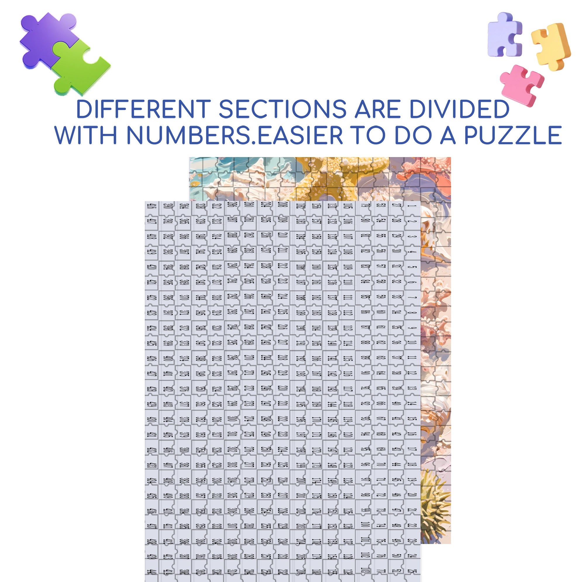 Starfish 500pcs/1000pcs Jigsaw Puzzle, Scratch-Resistant, Paper Material, Interactive Family Game & Brain-Boosting DIY Decor, Perfect for Halloween, Christmas & New Year Gifts, Family Puzzle Game