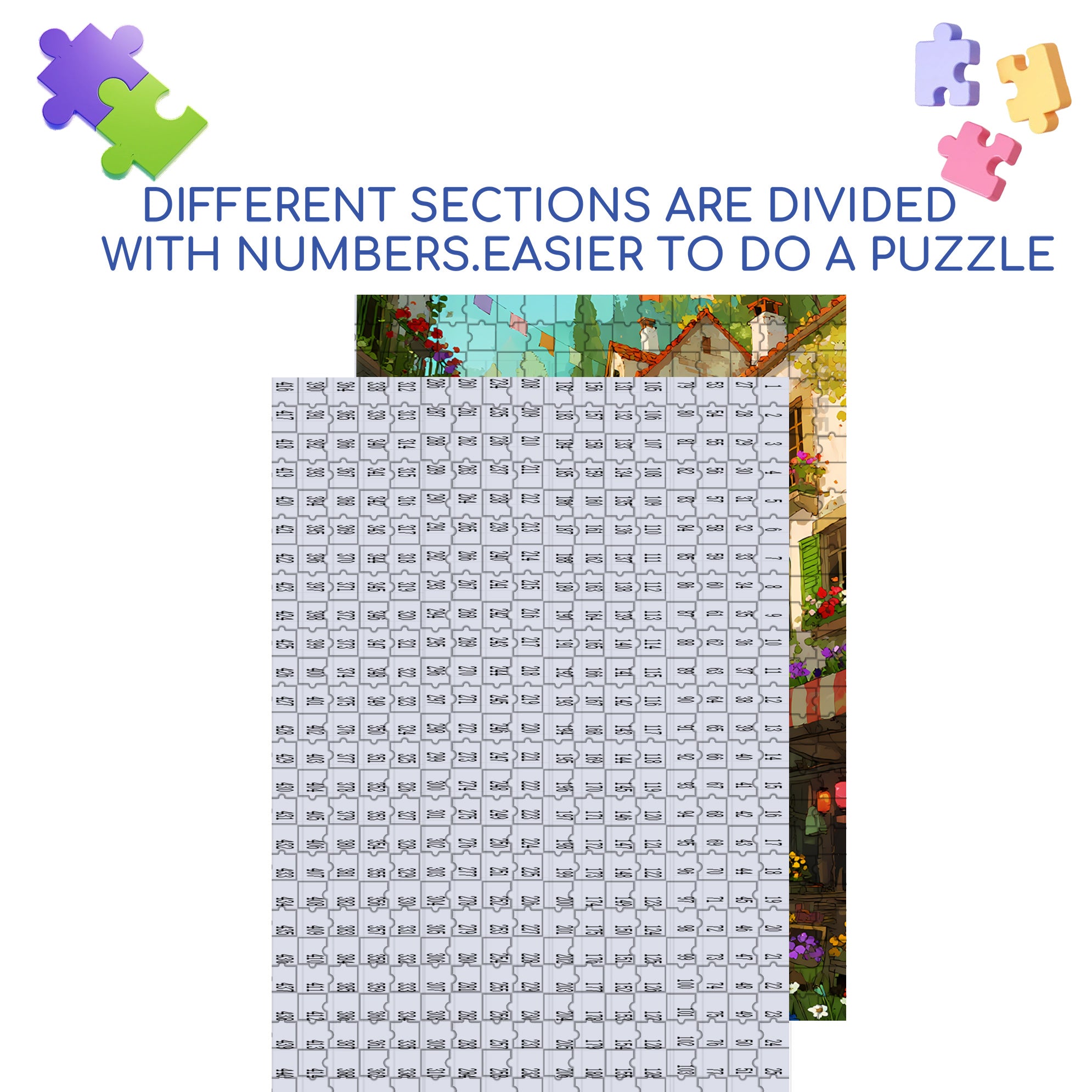 Street 500pcs/1000pcs Jigsaw Puzzle, Scratch-Resistant, Paper Material, Interactive Family Game & Brain-Boosting DIY Decor, Perfect for Halloween, Christmas & New Year Gifts, Family Puzzle Game