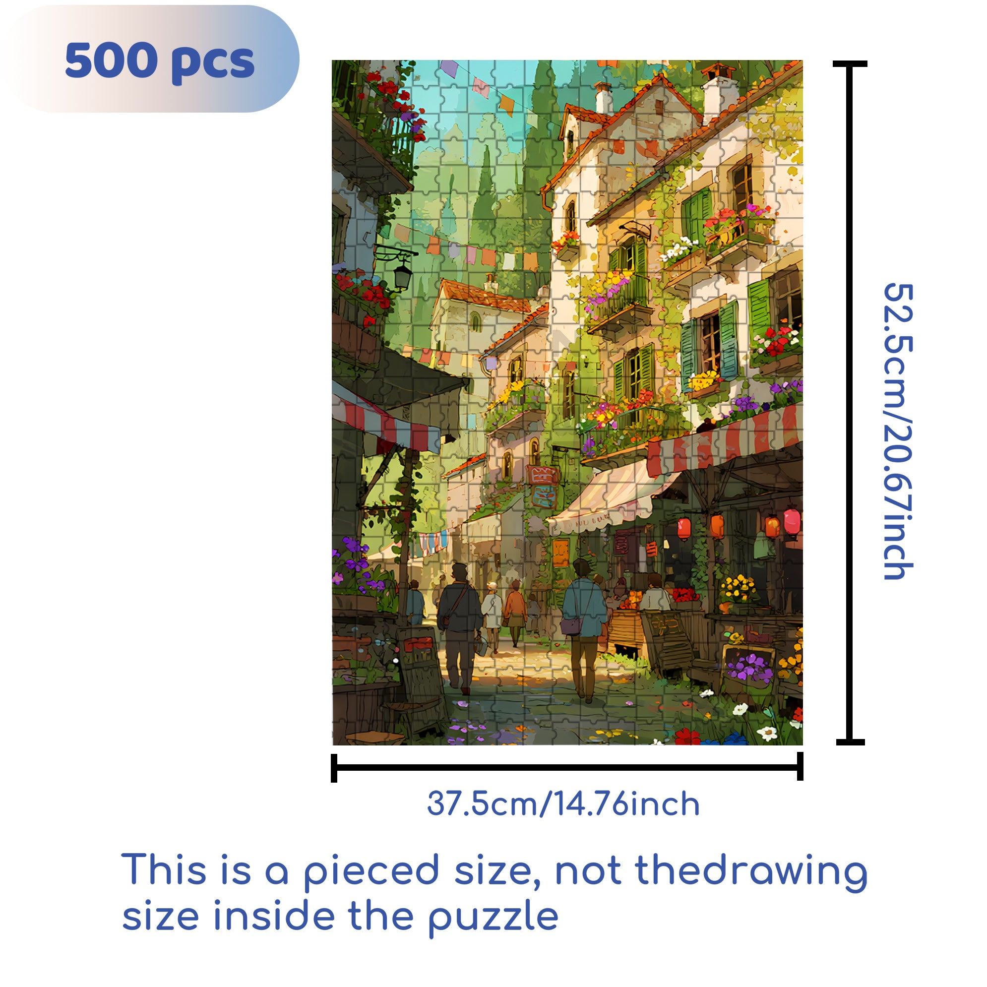 Street 500pcs/1000pcs Jigsaw Puzzle, Scratch-Resistant, Paper Material, Interactive Family Game & Brain-Boosting DIY Decor, Perfect for Halloween, Christmas & New Year Gifts, Family Puzzle Game