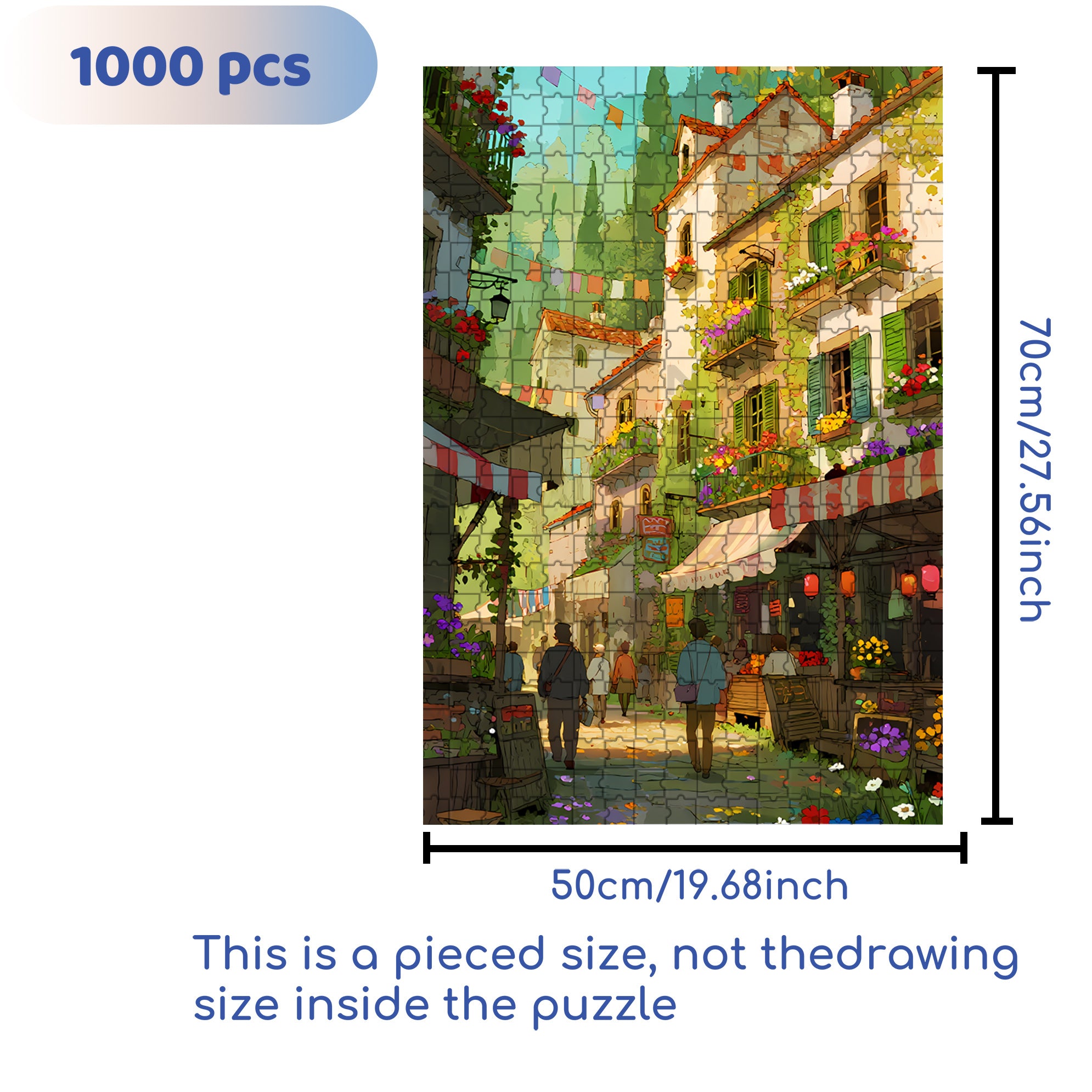 Street 500pcs/1000pcs Jigsaw Puzzle, Scratch-Resistant, Paper Material, Interactive Family Game & Brain-Boosting DIY Decor, Perfect for Halloween, Christmas & New Year Gifts, Family Puzzle Game