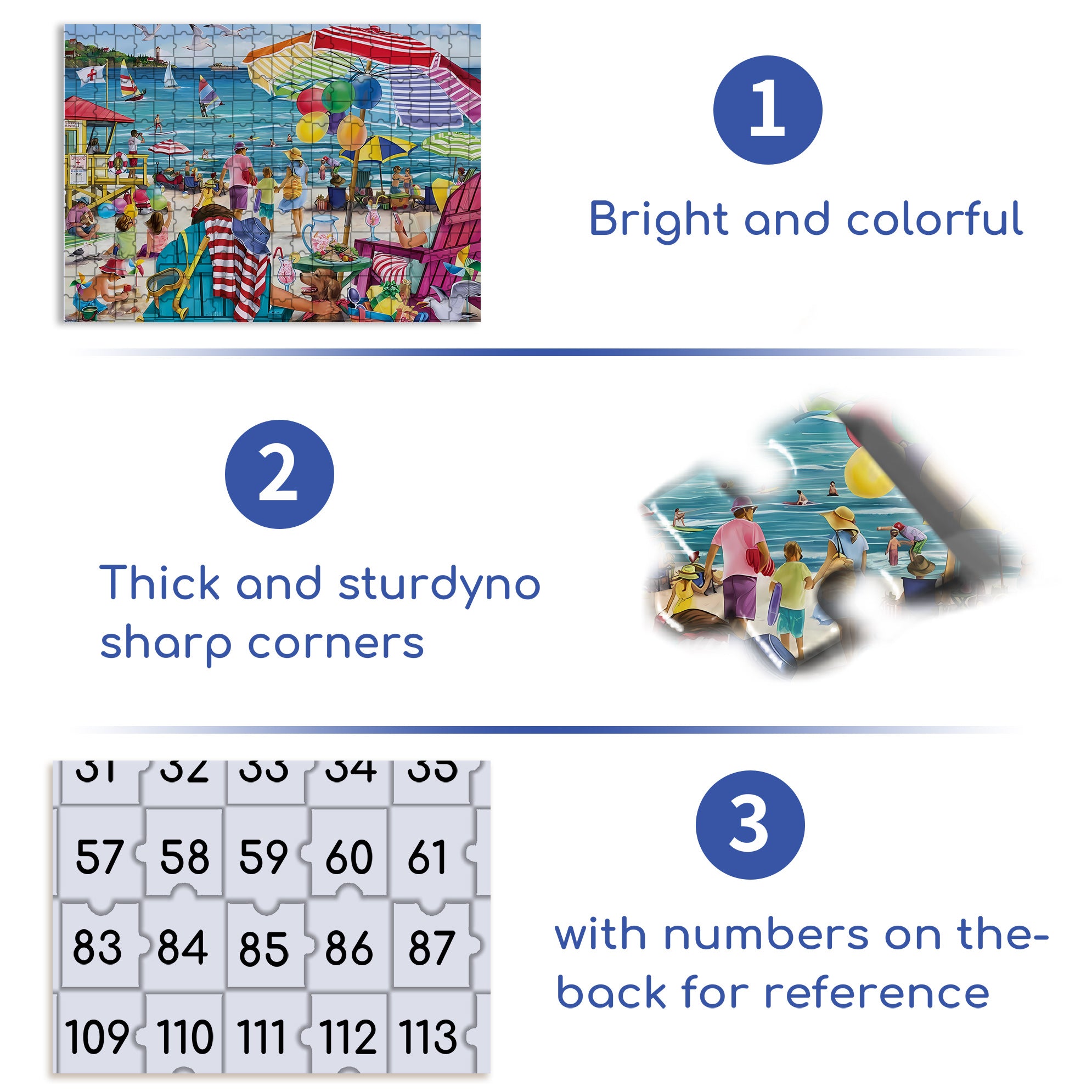 The Beach 500pcs/1000pcs Jigsaw Puzzle, Scratch-Resistant, Paper Material, Interactive Family Game & Brain-Boosting DIY Decor, Perfect for Halloween, Christmas & New Year Gifts, Family Puzzle Game