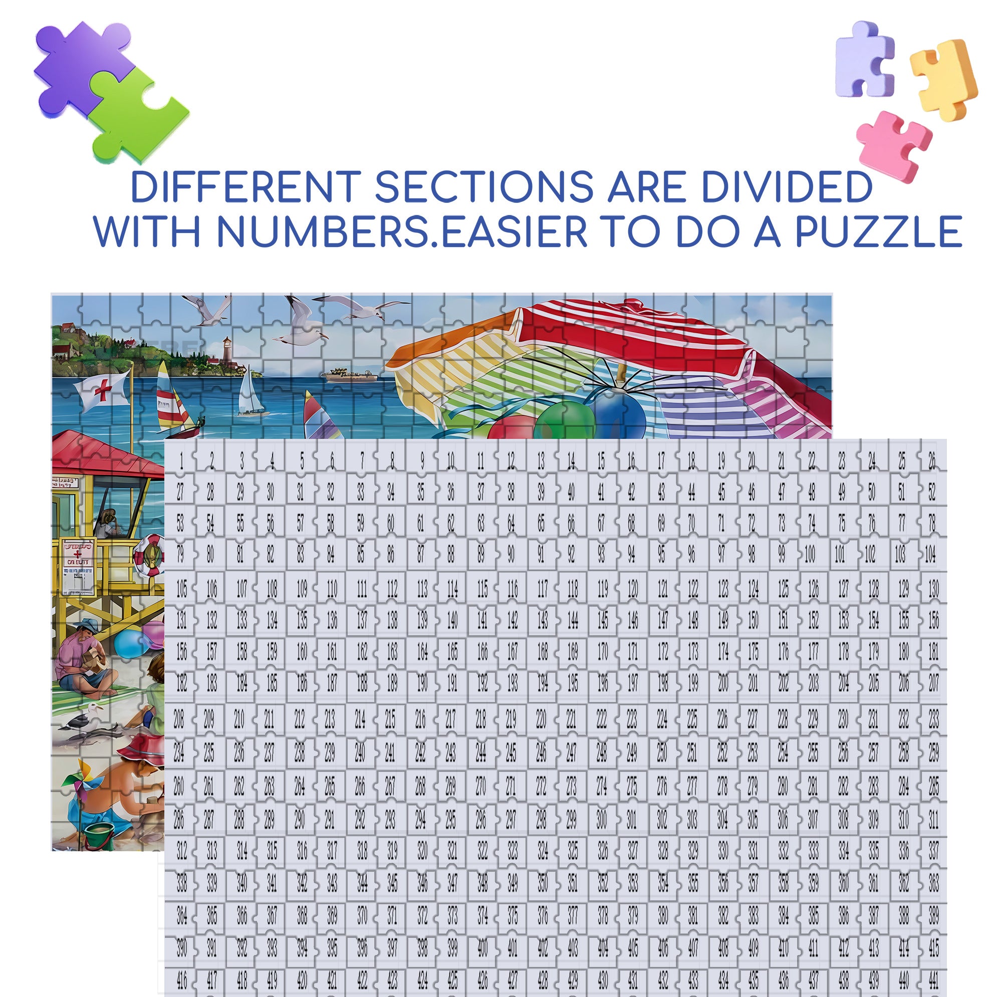 The Beach 500pcs/1000pcs Jigsaw Puzzle, Scratch-Resistant, Paper Material, Interactive Family Game & Brain-Boosting DIY Decor, Perfect for Halloween, Christmas & New Year Gifts, Family Puzzle Game