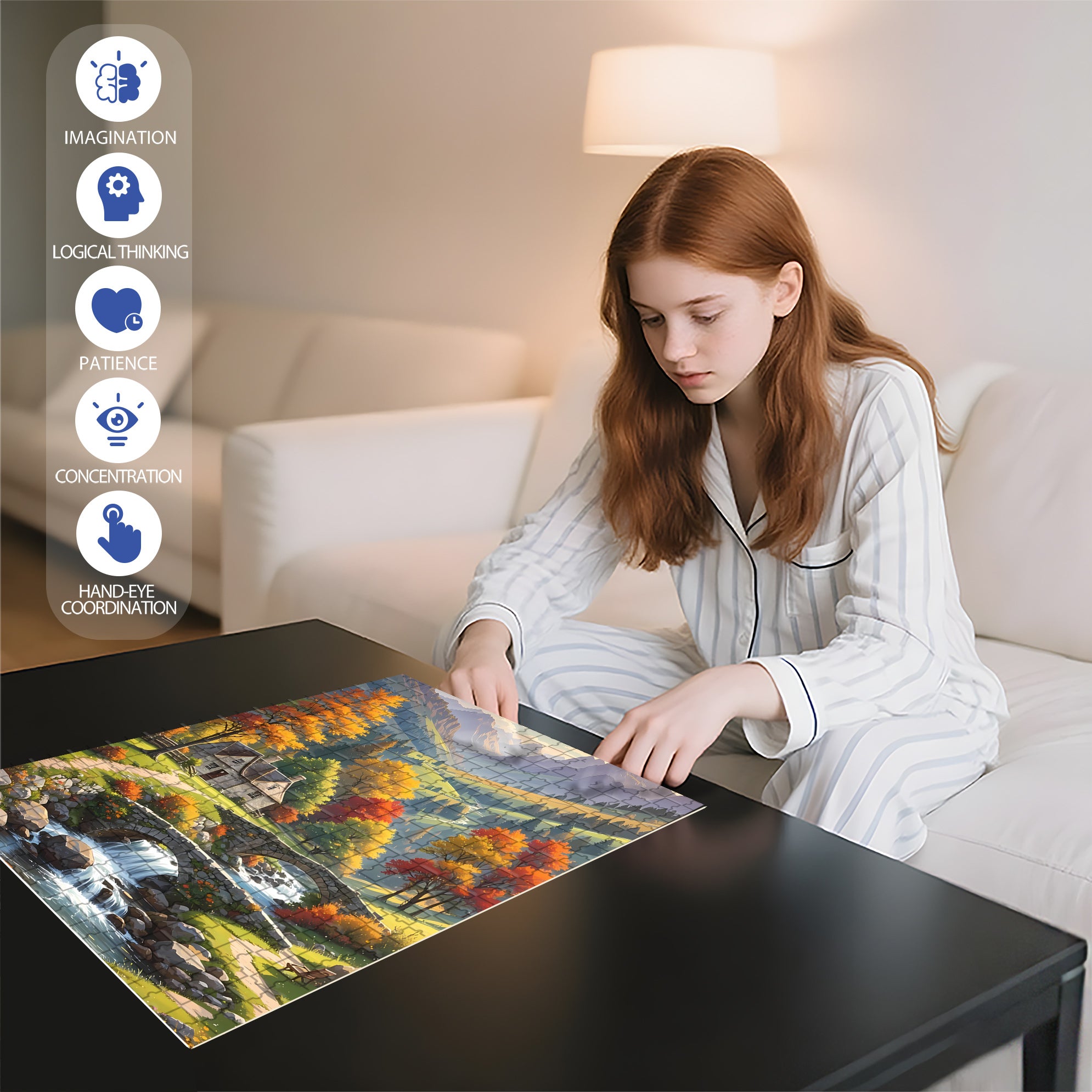 The English Countryside 500pcs/1000pcs Jigsaw Puzzle, Scratch-Resistant, Paper Material, Interactive Family Game & Brain-Boosting DIY Decor, Perfect for Halloween, Christmas & New Year Gifts, Family Puzzle Game