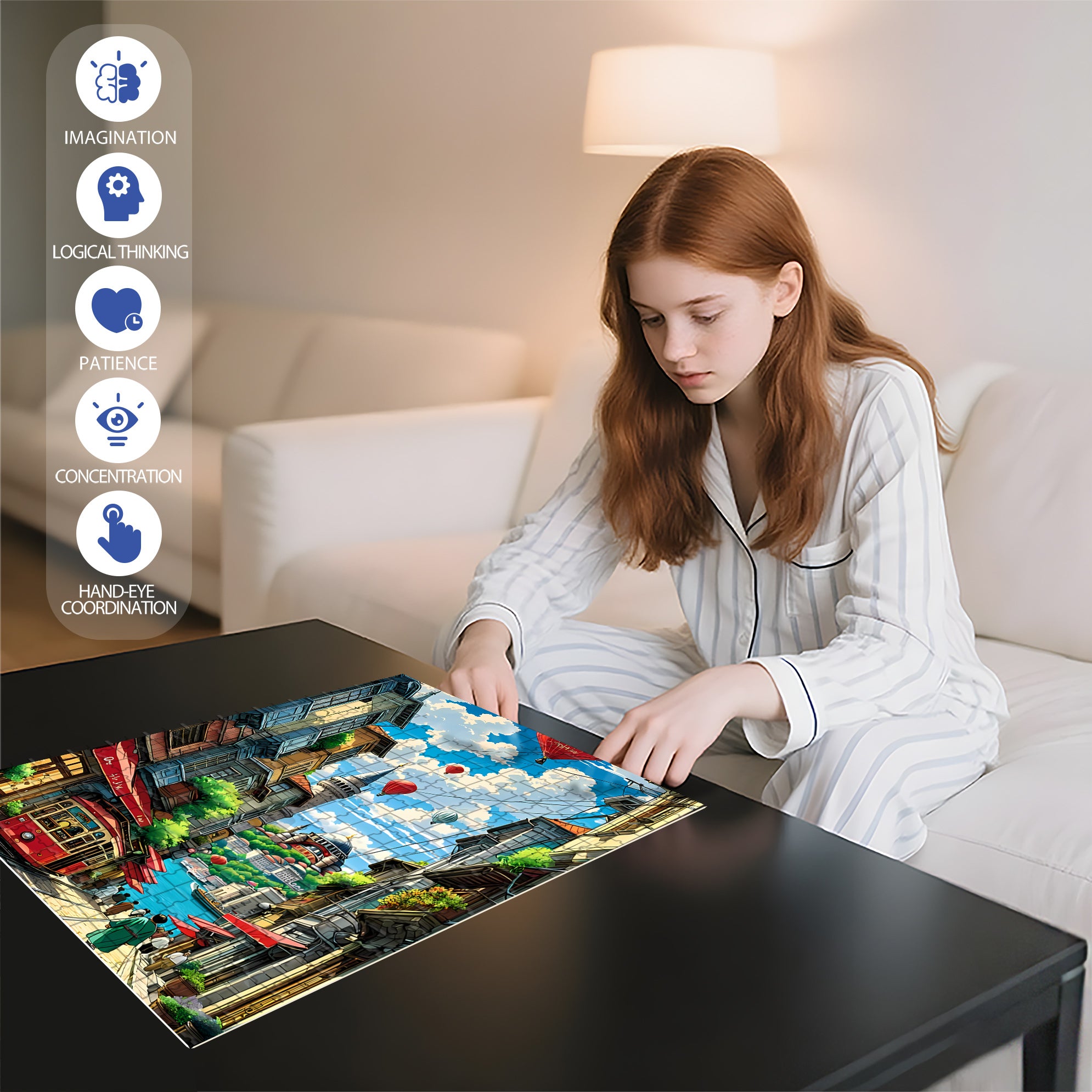 Tramway 500pcs/1000pcs Jigsaw Puzzle, Scratch-Resistant, Paper Material, Interactive Family Game & Brain-Boosting DIY Decor, Perfect for Halloween, Christmas & New Year Gifts, Family Puzzle Game