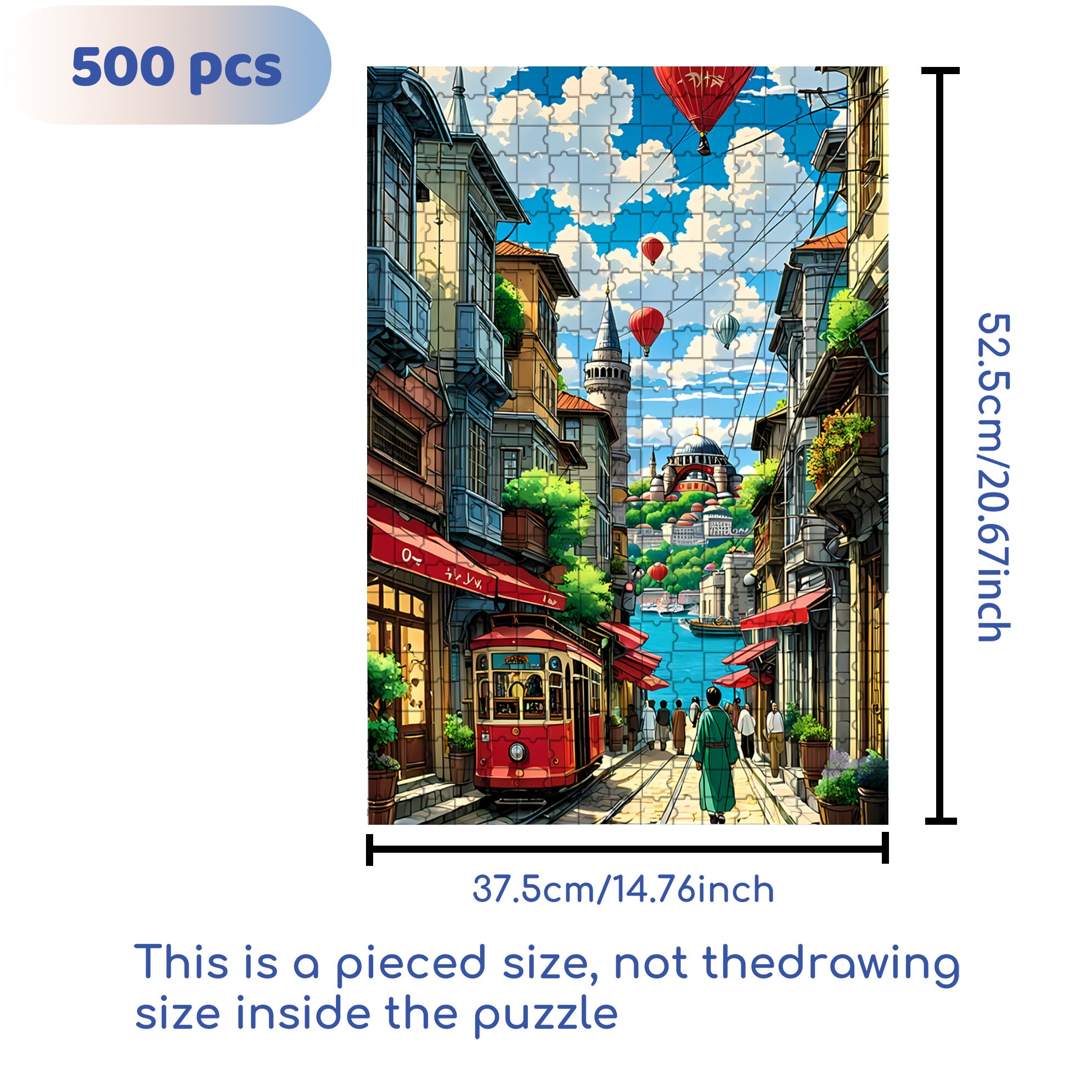 Tramway 500pcs/1000pcs Jigsaw Puzzle, Scratch-Resistant, Paper Material, Interactive Family Game & Brain-Boosting DIY Decor, Perfect for Halloween, Christmas & New Year Gifts, Family Puzzle Game