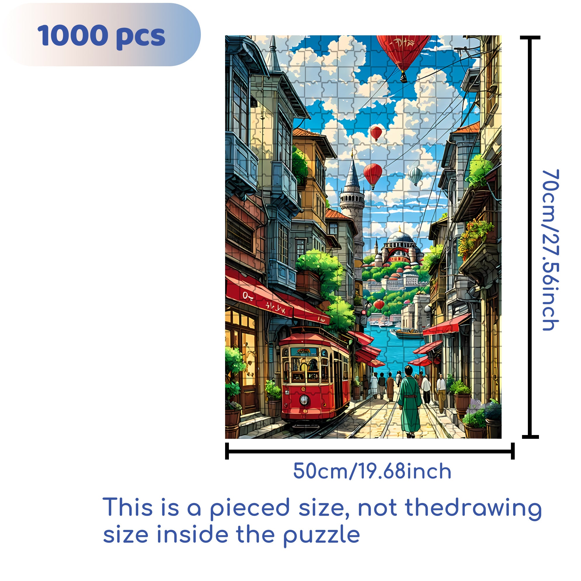 Tramway 500pcs/1000pcs Jigsaw Puzzle, Scratch-Resistant, Paper Material, Interactive Family Game & Brain-Boosting DIY Decor, Perfect for Halloween, Christmas & New Year Gifts, Family Puzzle Game