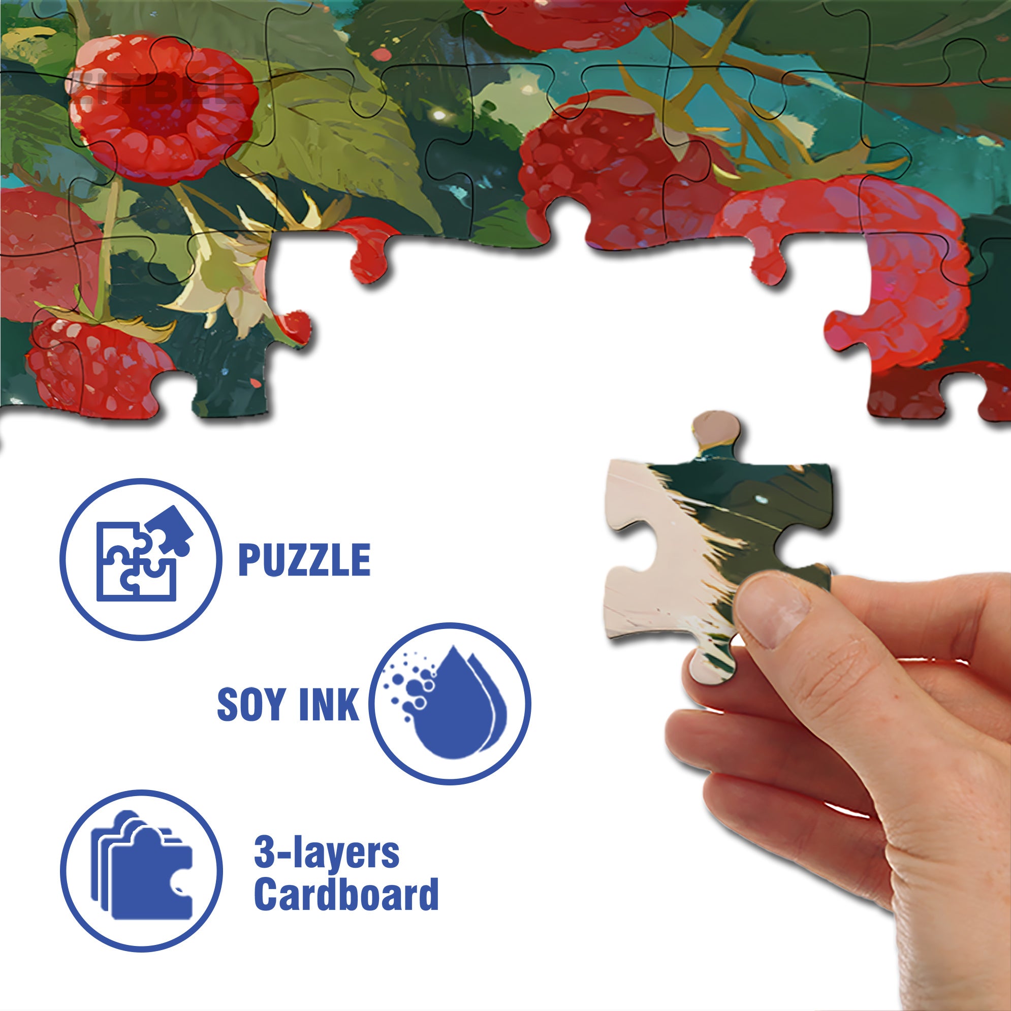 Wild Berries And Cat 500pcs/1000pcs Jigsaw Puzzle, Scratch-Resistant, Paper Material, Interactive Family Game & Brain-Boosting DIY Decor, Perfect for Halloween, Christmas & New Year Gifts, Family Puzzle Game