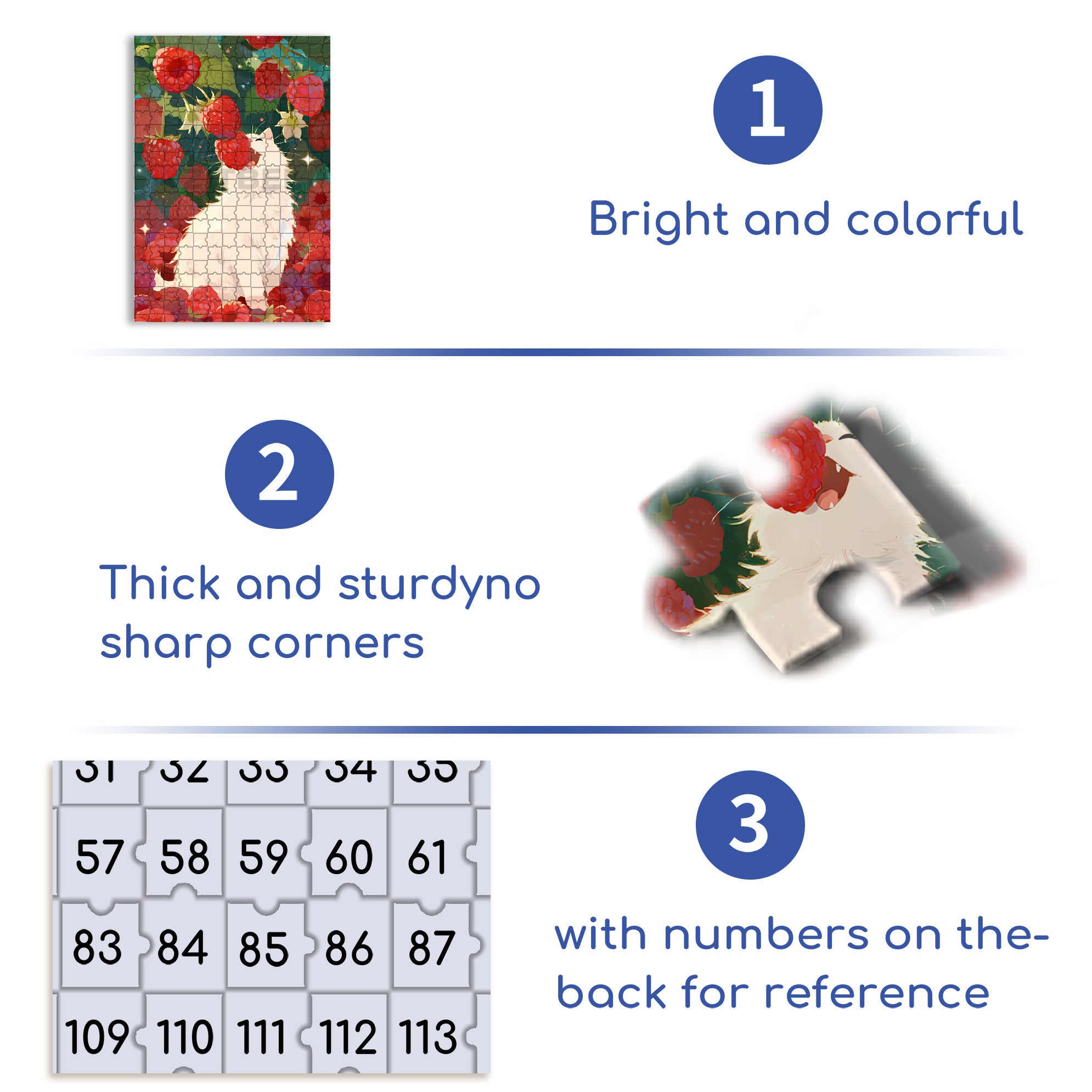 Wild Berries And Cat 500pcs/1000pcs Jigsaw Puzzle, Scratch-Resistant, Paper Material, Interactive Family Game & Brain-Boosting DIY Decor, Perfect for Halloween, Christmas & New Year Gifts, Family Puzzle Game