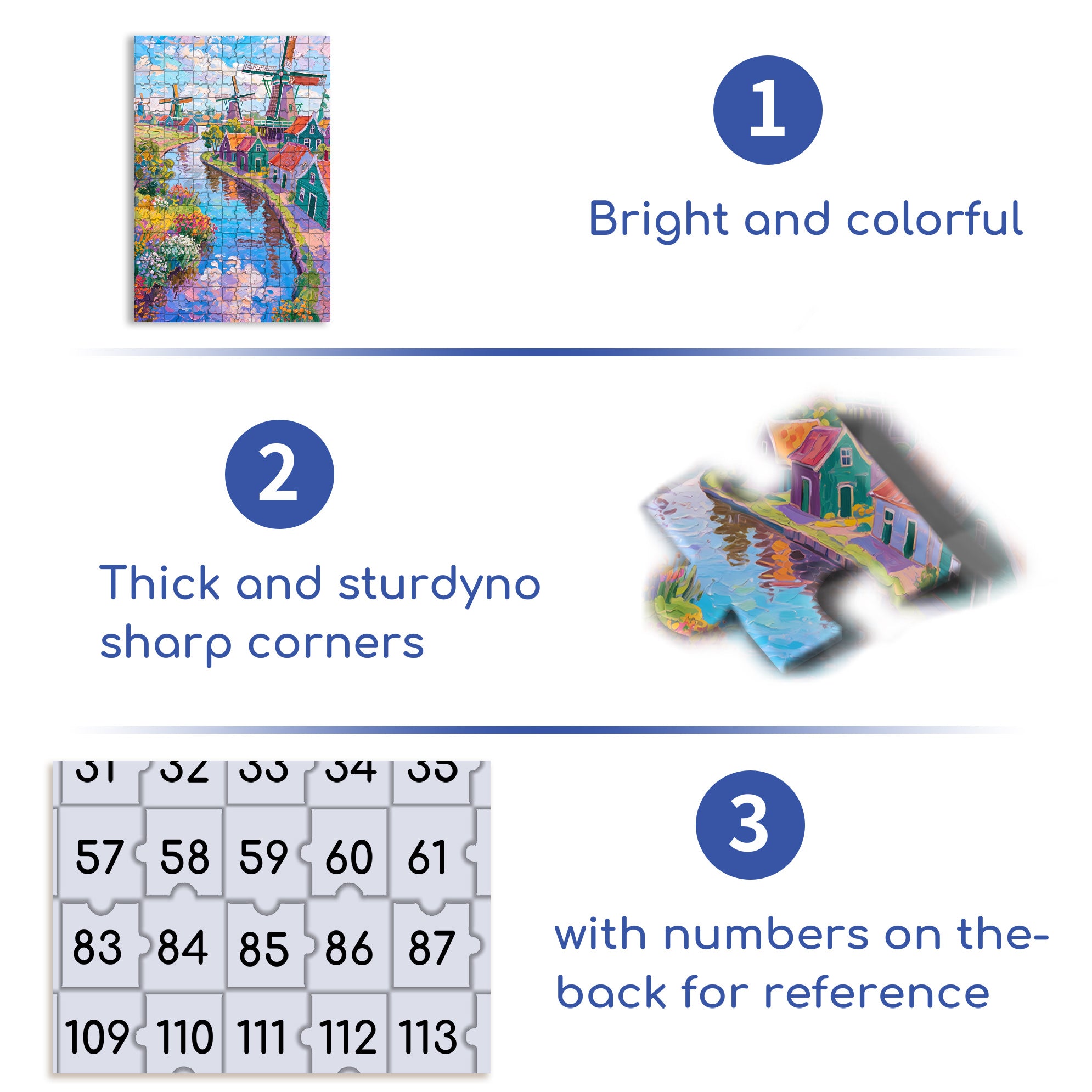 Windmill 500pcs/1000pcs Jigsaw Puzzle, Scratch-Resistant, Paper Material, Interactive Family Game & Brain-Boosting DIY Decor, Perfect for Halloween, Christmas & New Year Gifts, Family Puzzle Game